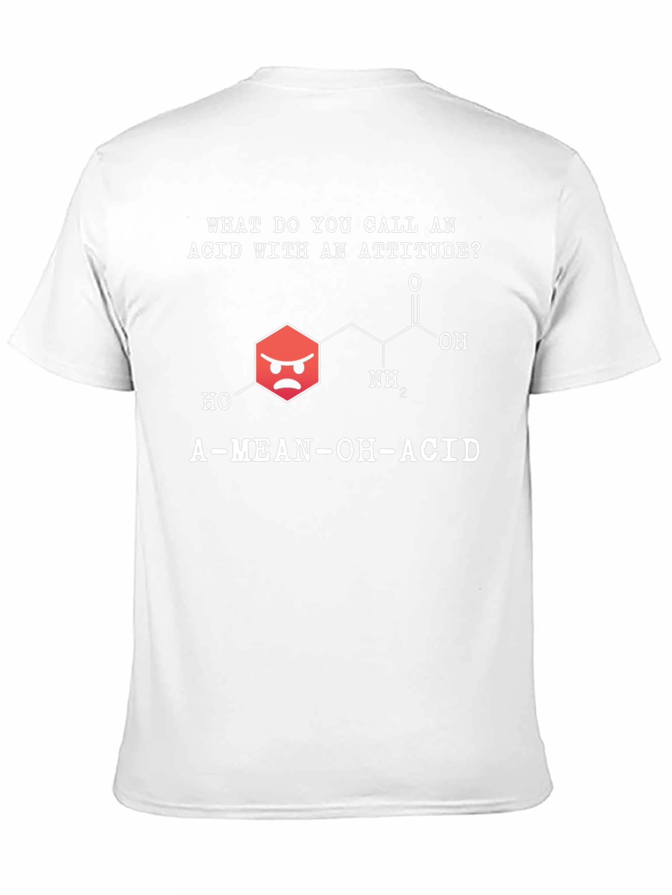 Black Funny Chemistry T-Shirt - A Mean-OH-Acid Pun Shirt view 11