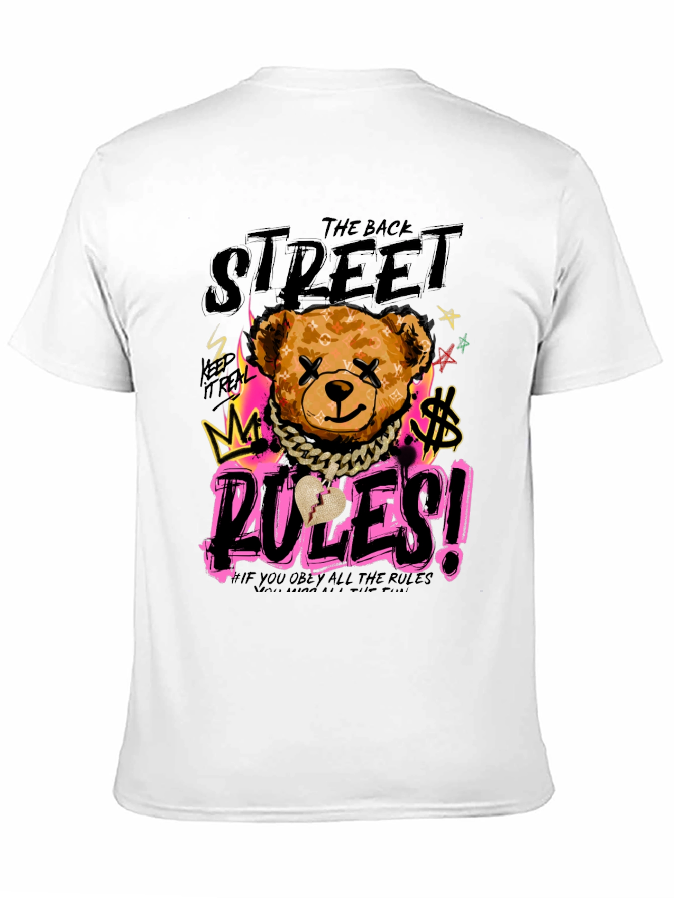 Black Street Rules Graphic Print Crew Neck T-Shirt view 11