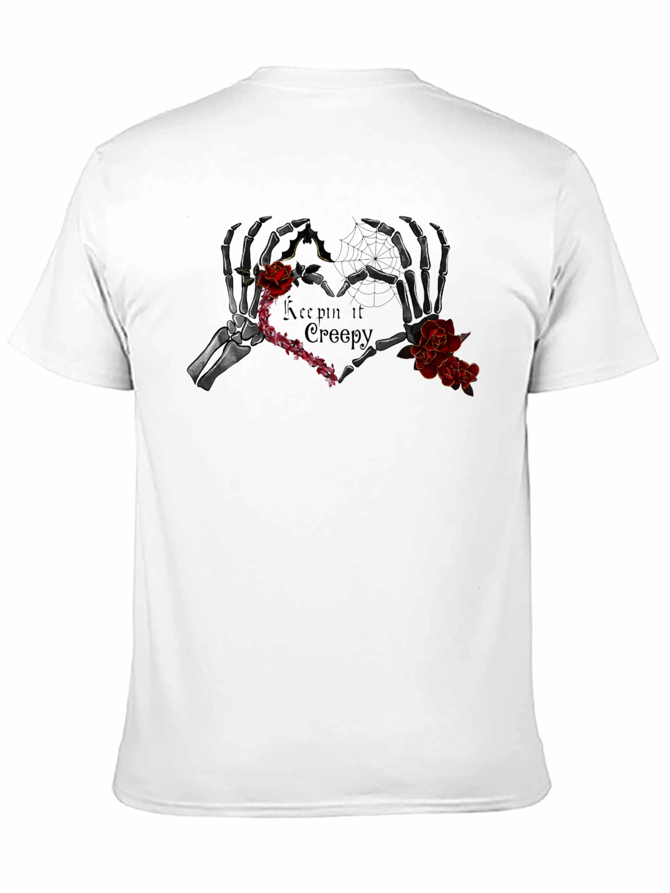 Black Keepin' It Creepy Skeleton Heart T-Shirt view 11