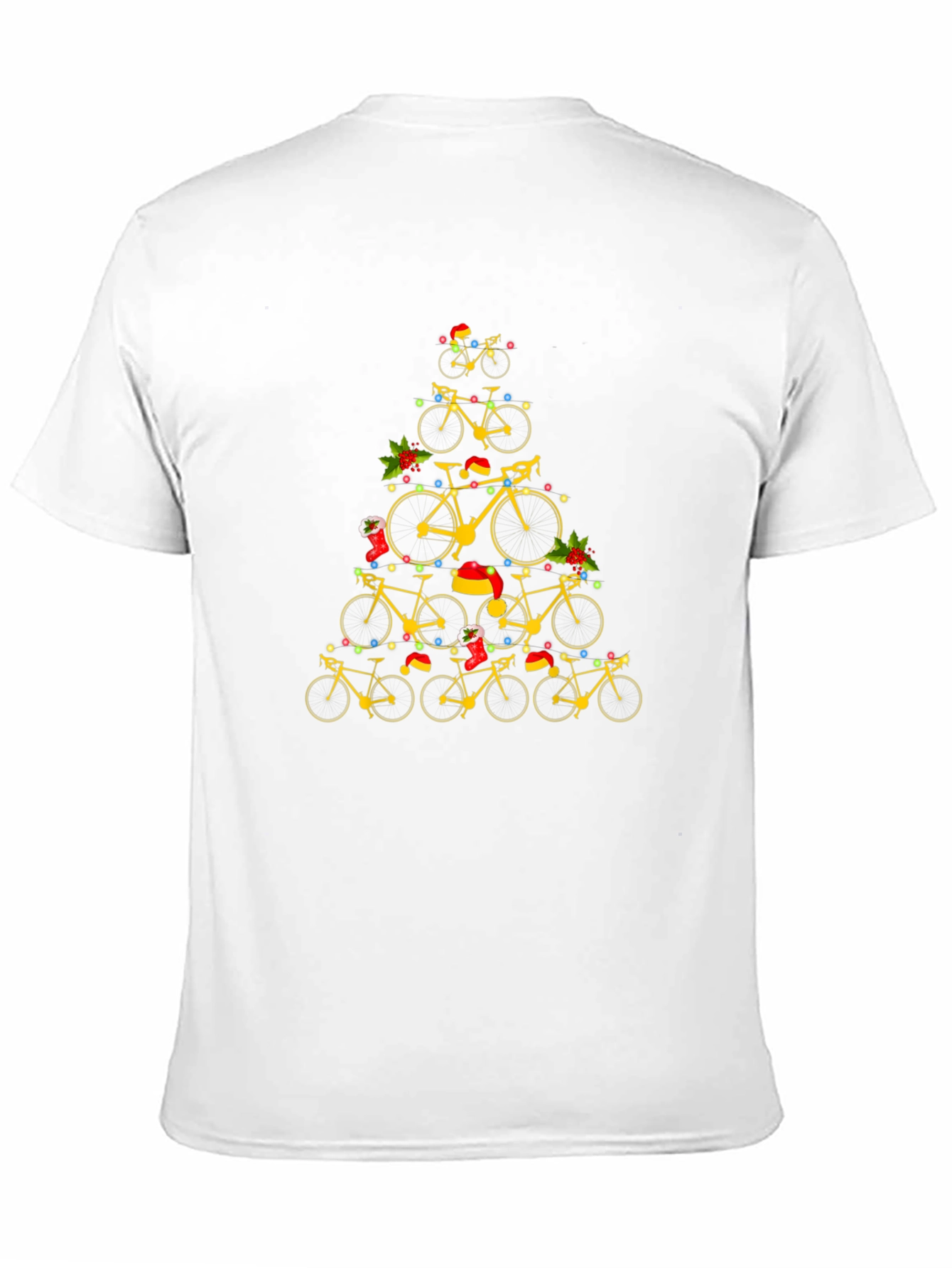 Black Bicycle Christmas Tree Graphic Tee view 11