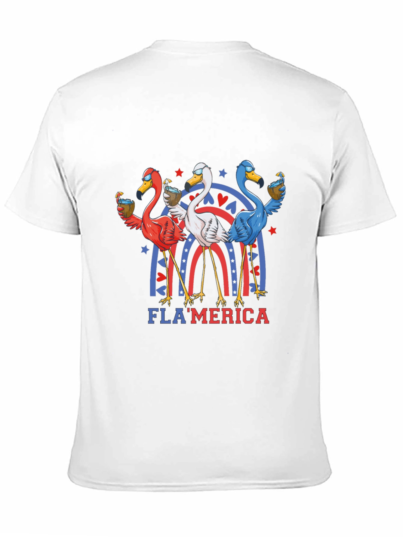 Black Fla'merica Patriotic Flamingo T-Shirt view 11