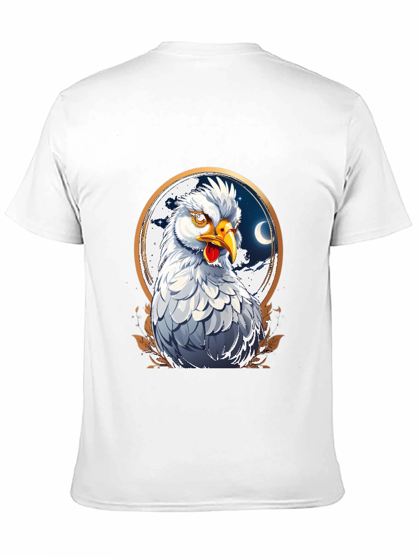 Black Hen in Crescent Moon Circle Graphic T-Shirt view 11