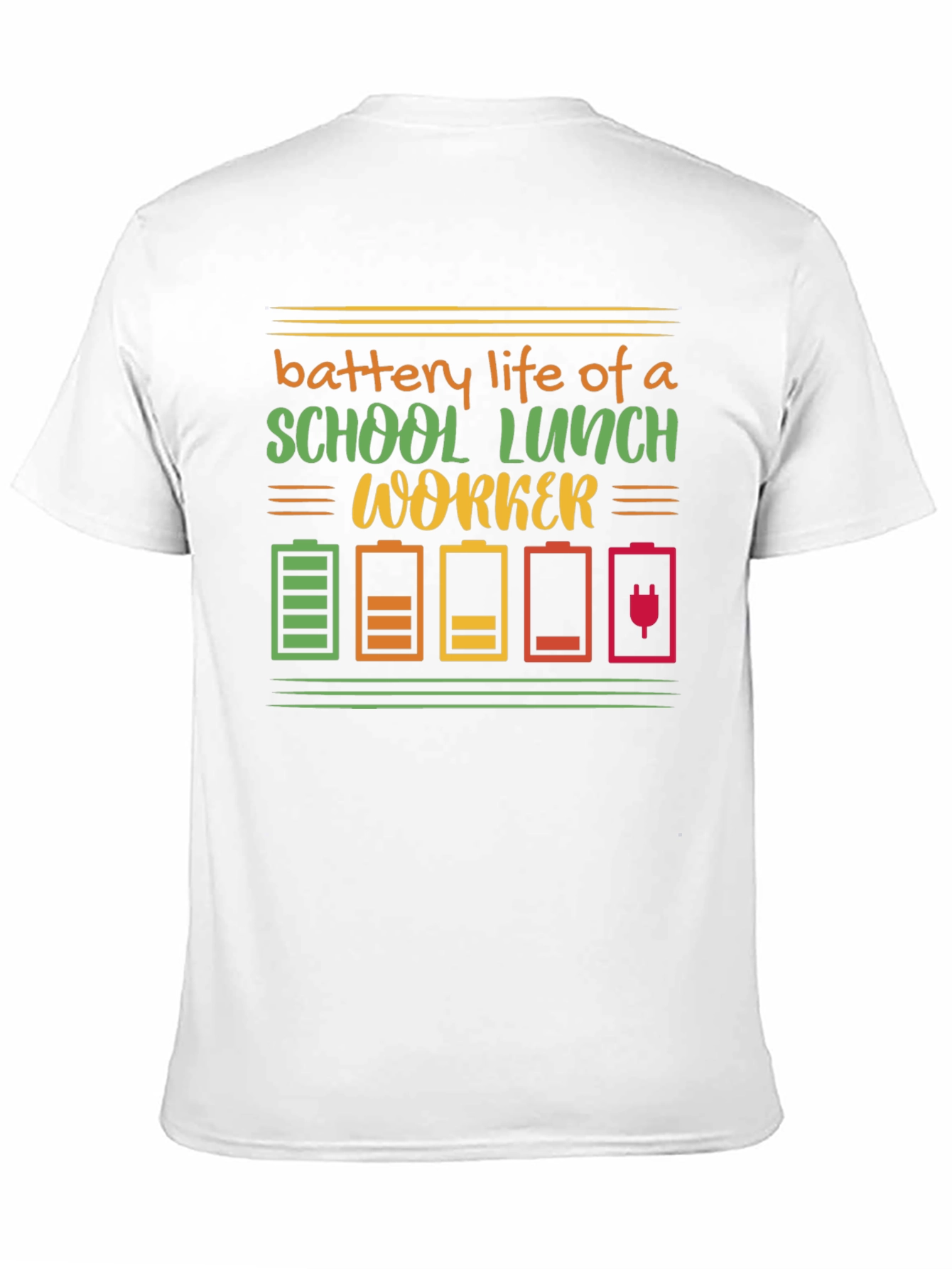 Black School Lunch Worker Battery Life Graphic Tee view 11