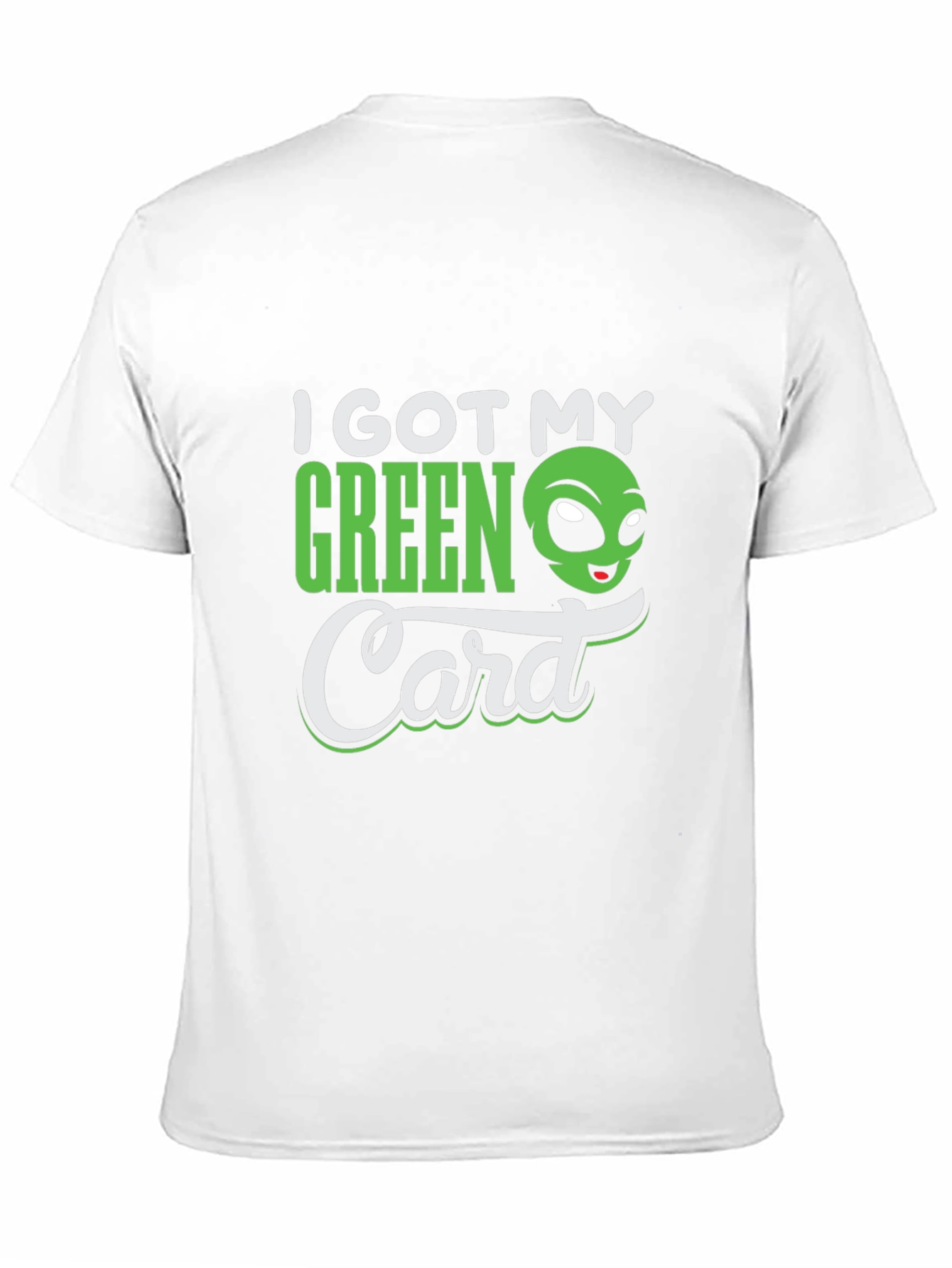 Black I Got My Green Card Funny Alien T-Shirt view 11