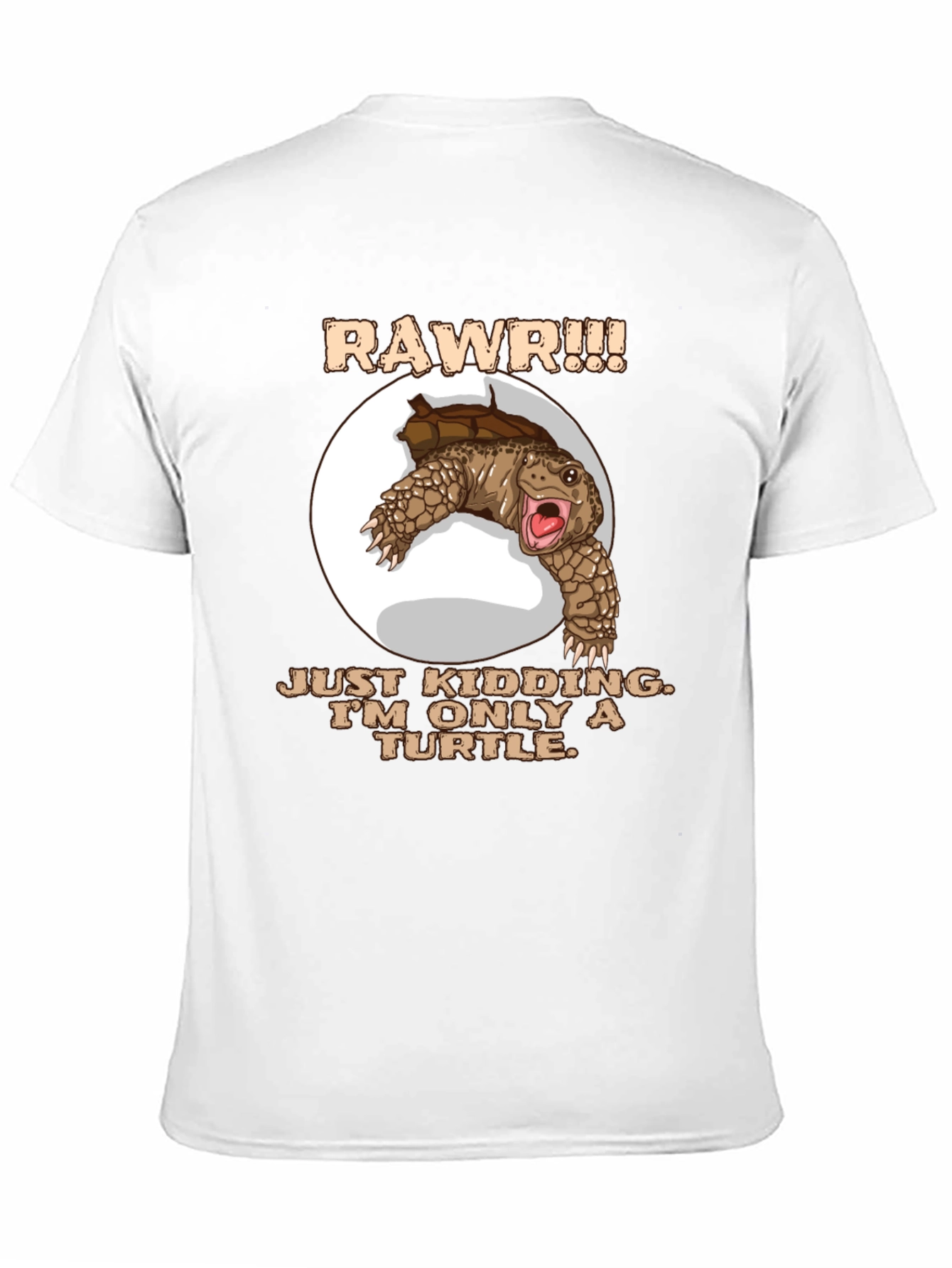 Black Funny Turtle RAWR Graphic T-Shirt view 11