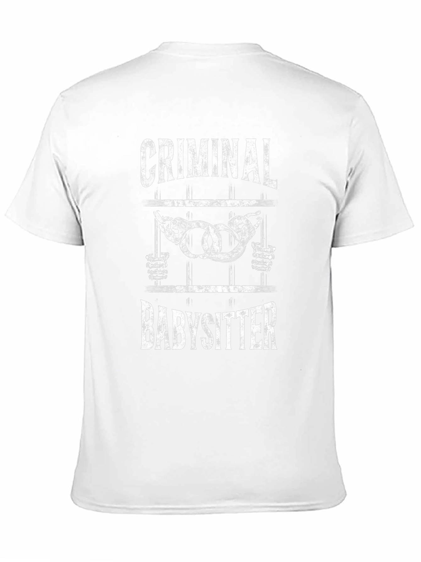 Black Criminal Babysitter Graphic Tee - Adult Humor T-Shirt view 11