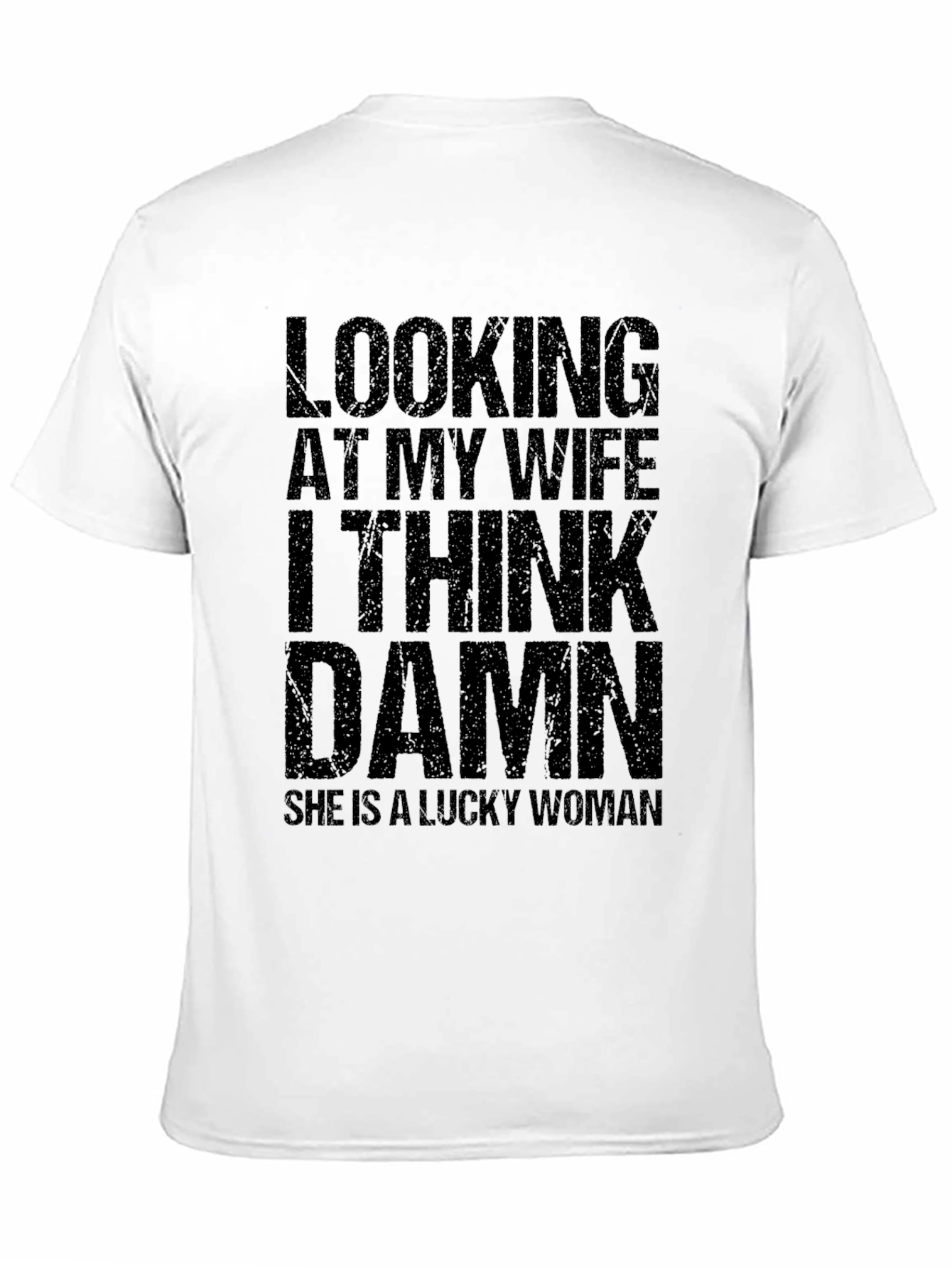 Black Funny "Looking At My Wife" Graphic T-Shirt view 11