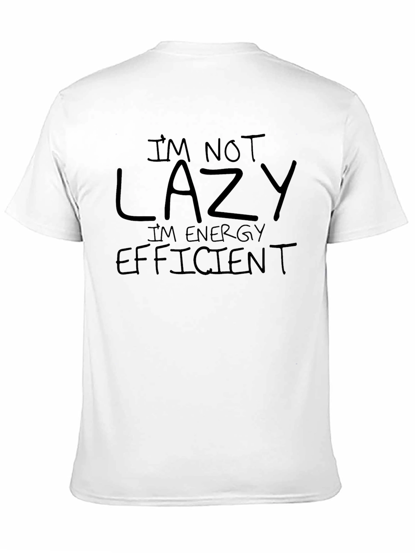 Black Funny Lazy Energy Efficient T-Shirt view 11