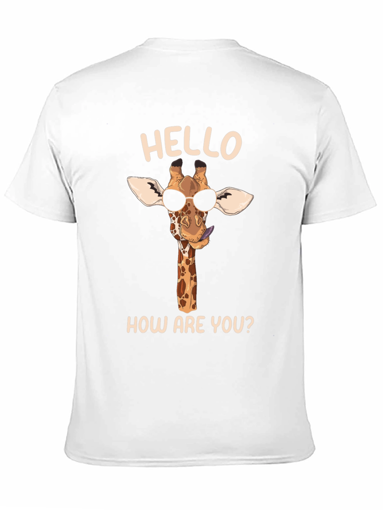Black Cool Giraffe Tee: Hello, How Are You? Black Shirt view 11