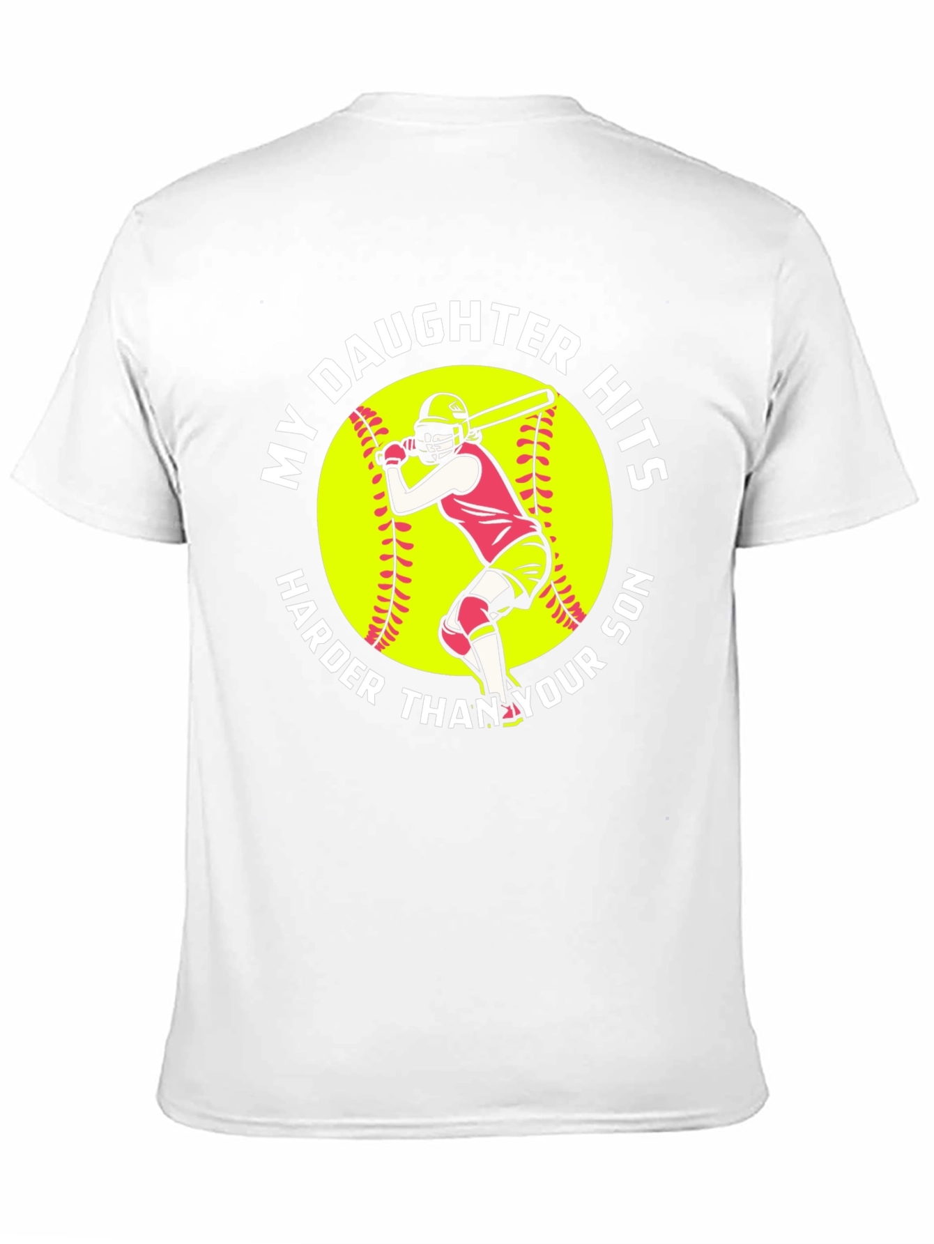 Black My Daughter Hits Harder Funny Softball Graphic Tee view 11