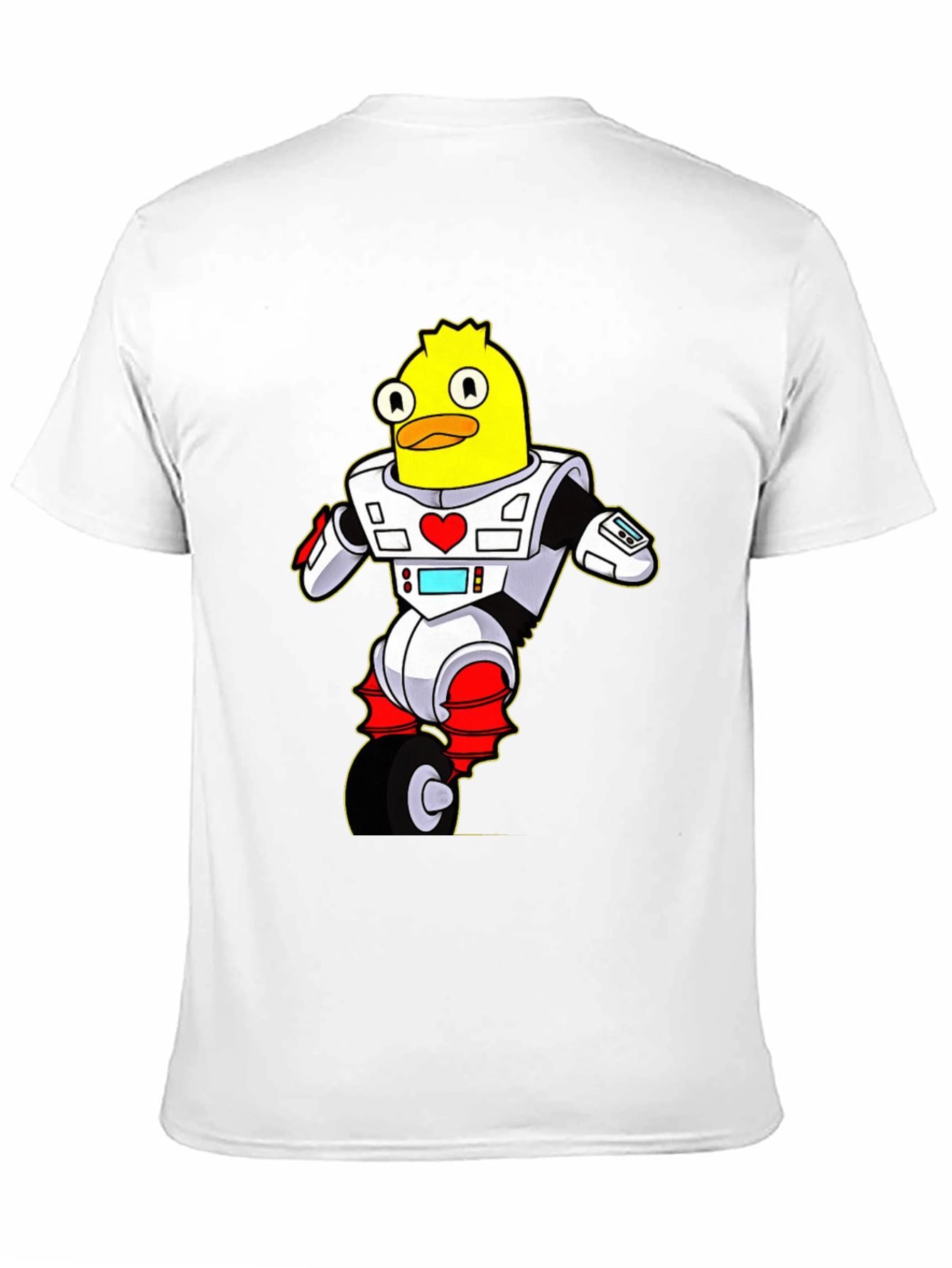 Black Robot Duck T-Shirt - Sci-Fi Cartoon Tee view 11