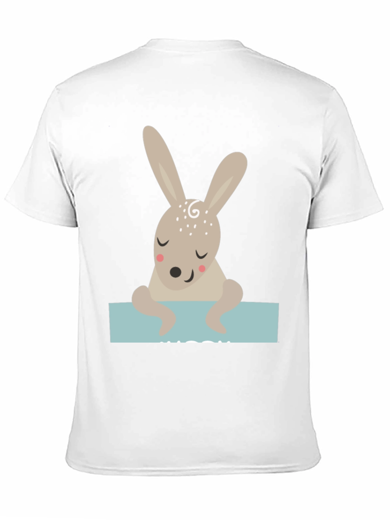 Black Cute Bunny Graphic Tee - Unisex Black T-Shirt view 11