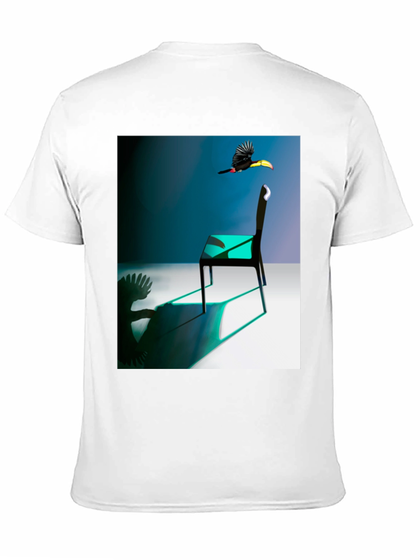 Black Abstract Toucan Chair T-Shirt view 11