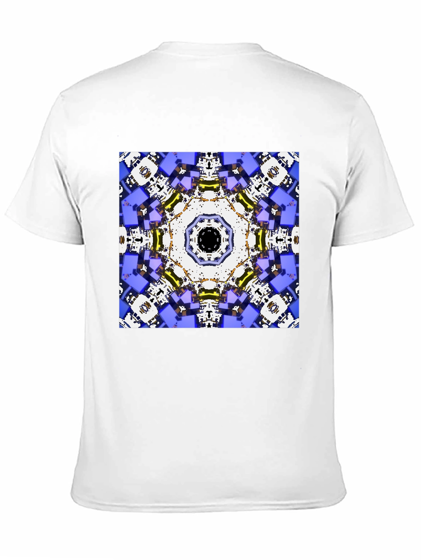 Black Geometric Kaleidoscope Print Black T-Shirt view 11
