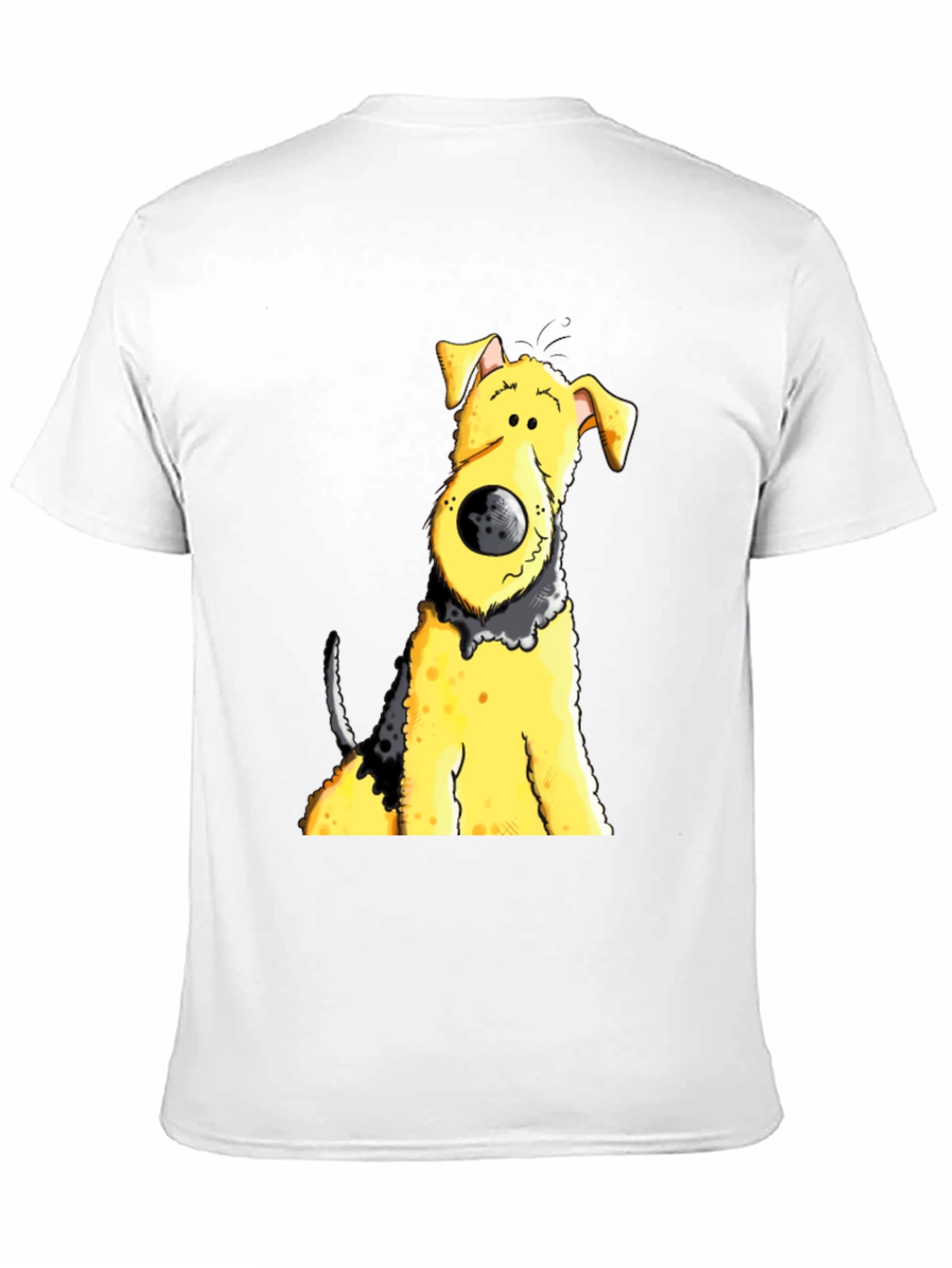 Black Cartoon Dog Graphic Tee - Black Cotton Blend view 11