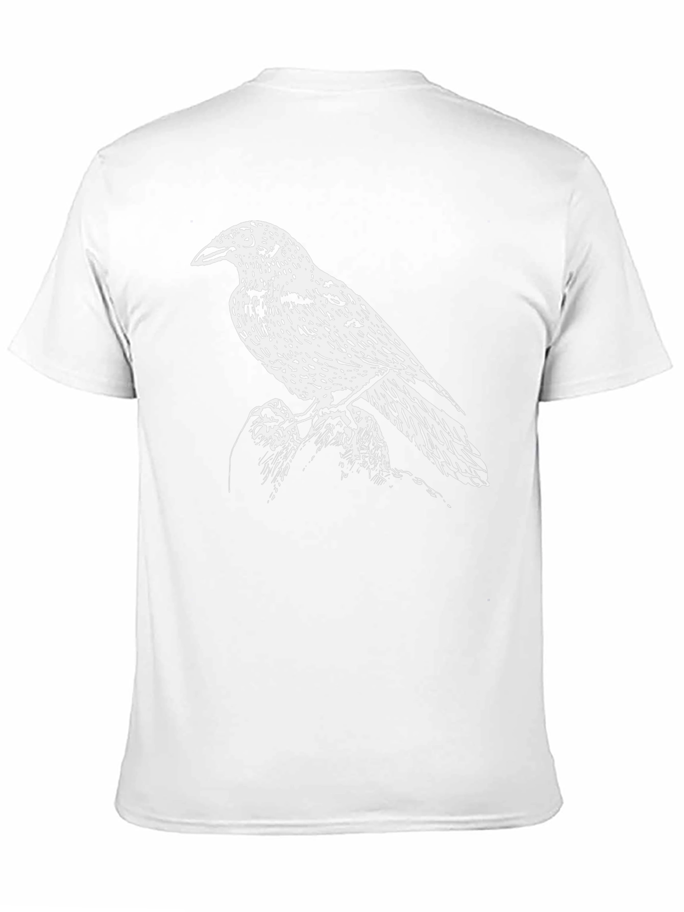 Black Raven Print Black T-Shirt view 11
