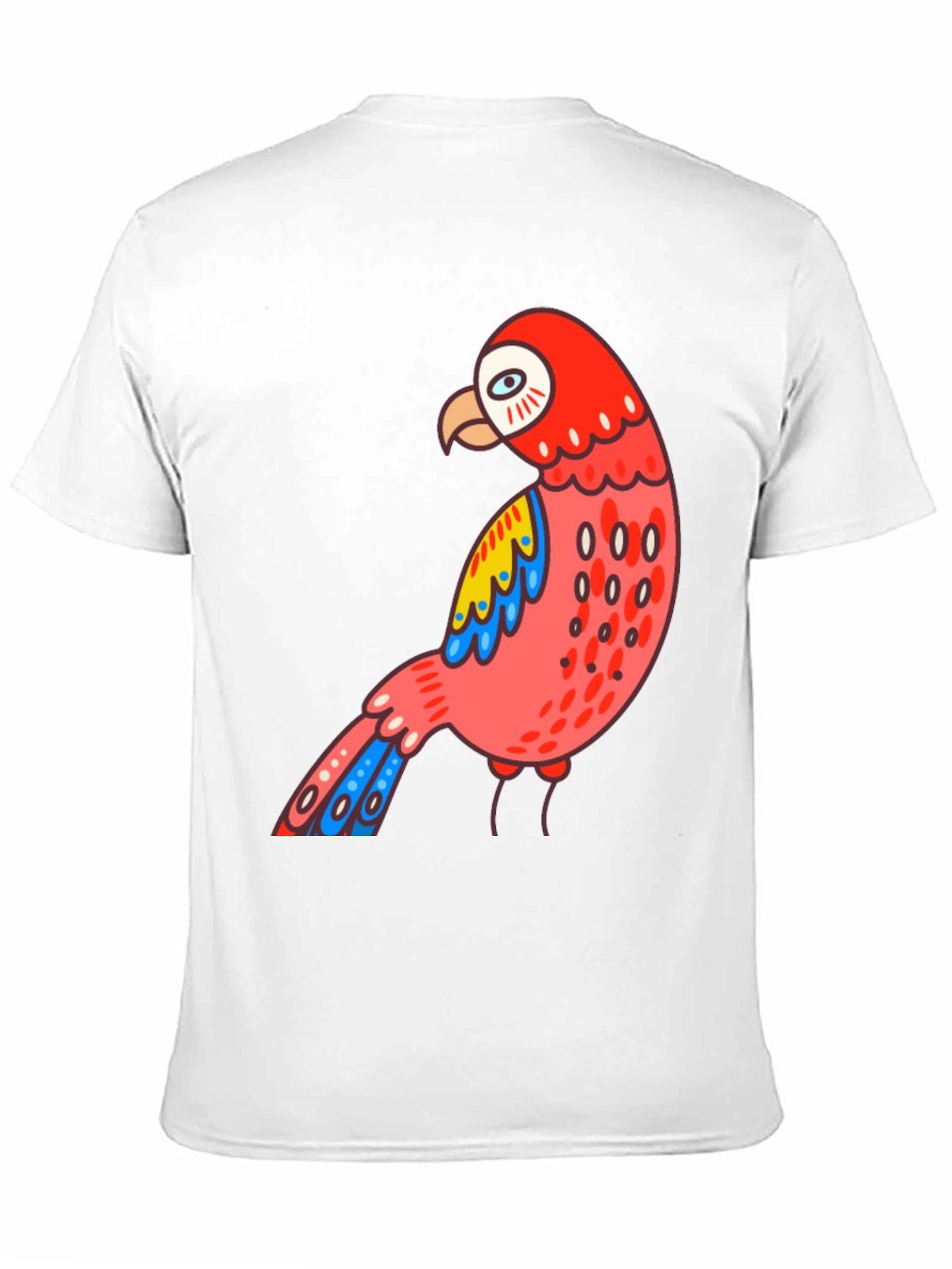 Black Men's Black T-shirt with Parrot Graphic view 11