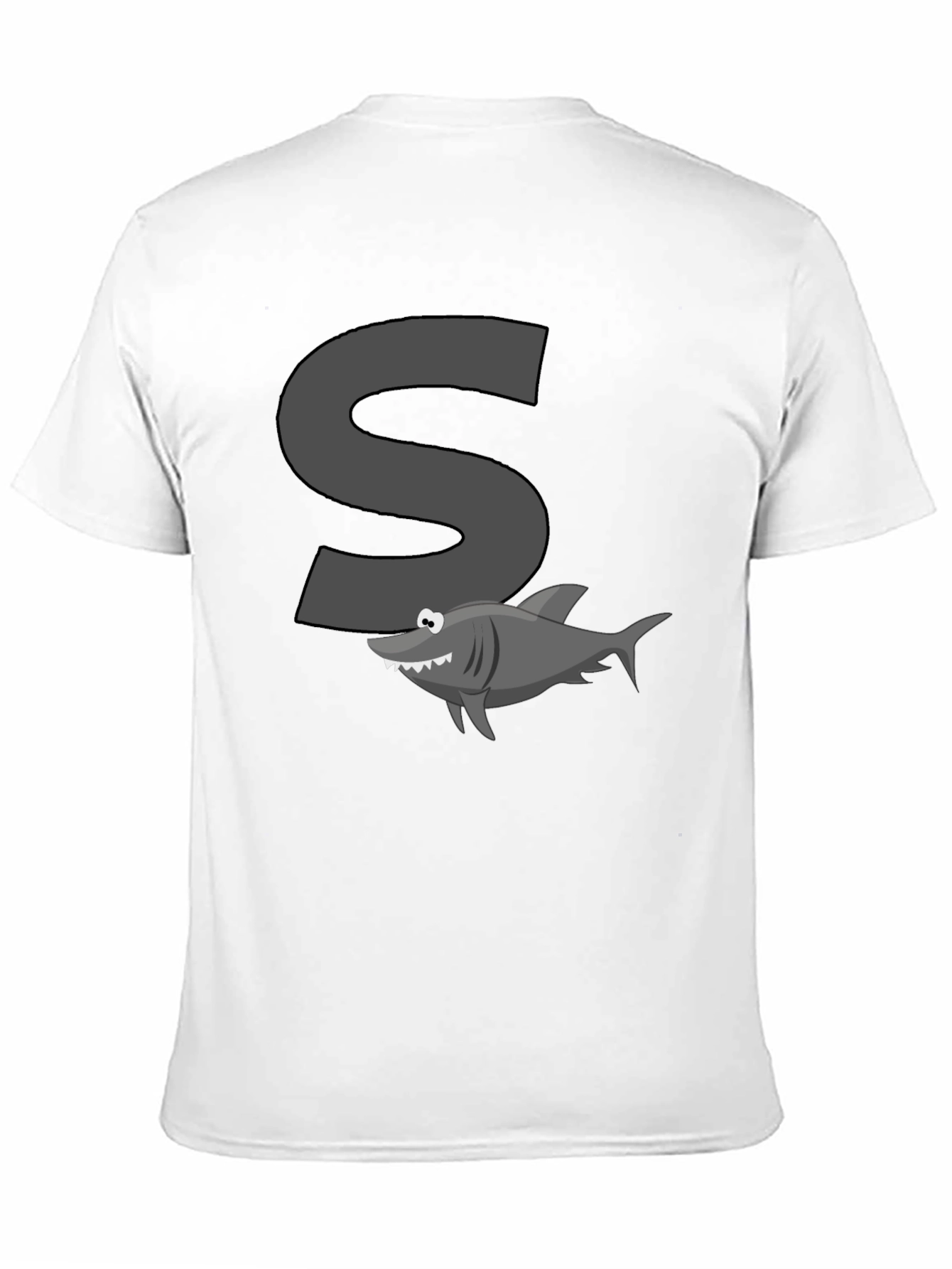 Black Shark S Letter Cartoon Black T-Shirt view 11