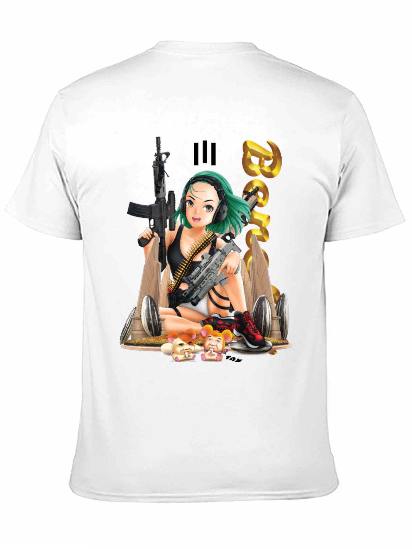 Black Anime Girl Graphic T-Shirt view 11