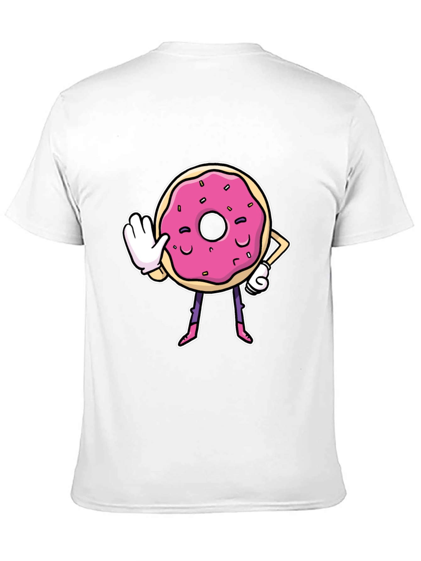 Black Funny Donut Cartoon Black T-Shirt view 11