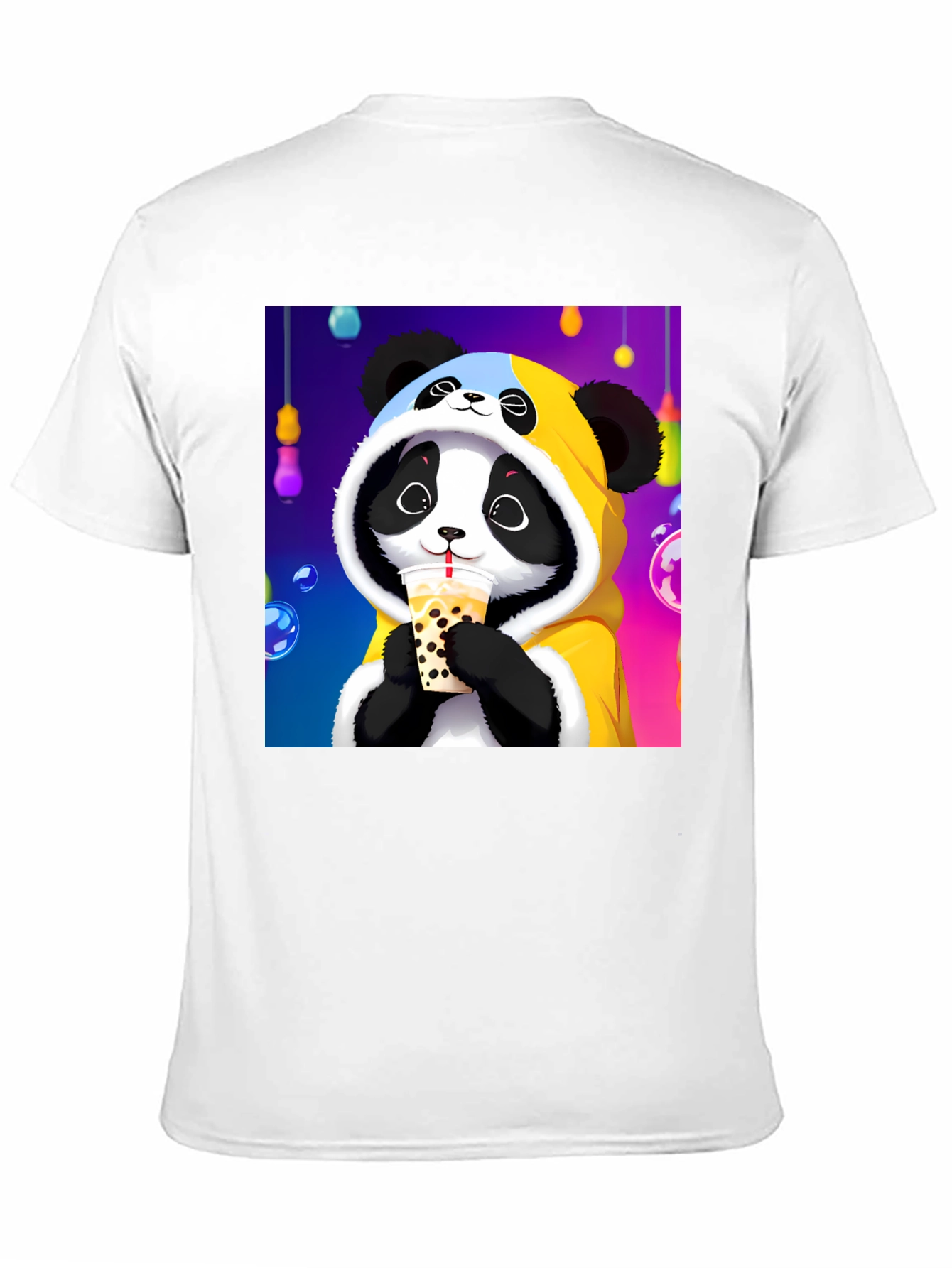 Black Cute Panda Boba Tea Graphic Tee view 11