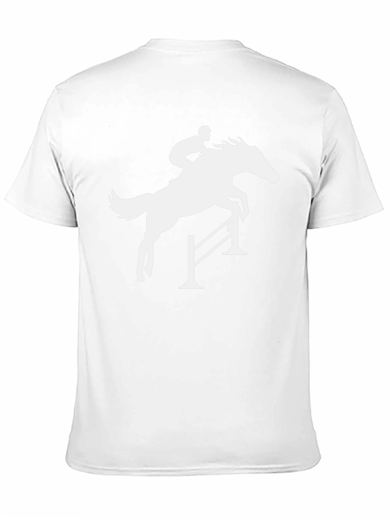 Black Equestrian Horse Jumping Silhouette Black T-Shirt view 11