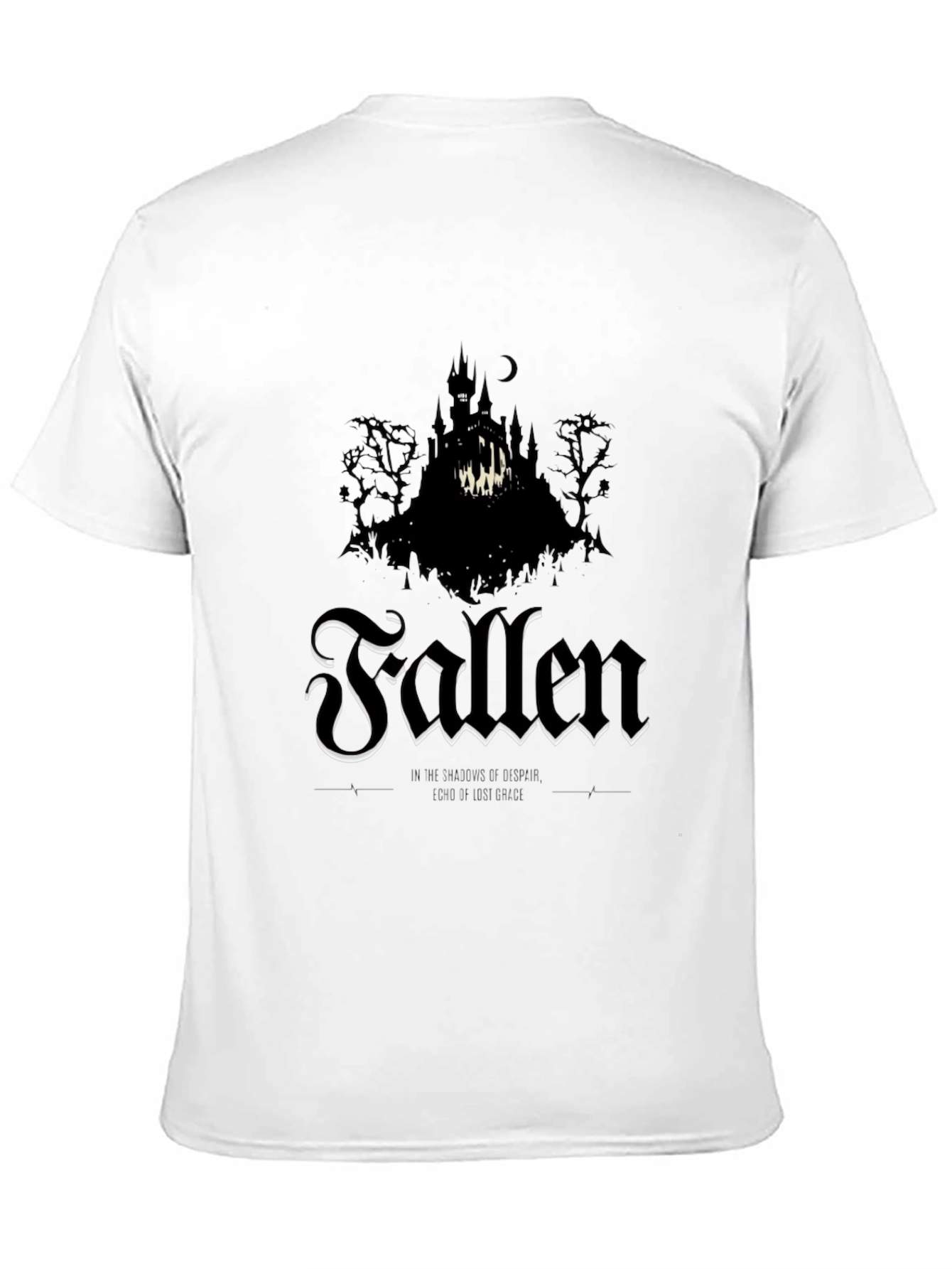 Black Fallen Graphic Tee - Dark Gothic Style view 11
