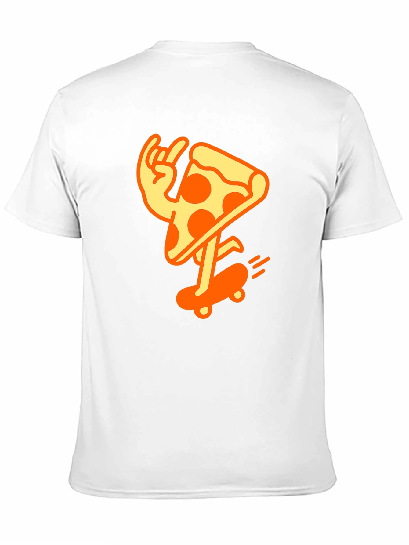 Black Cool Pizza Skater Graphic T-Shirt - Black Cotton Tee view 11