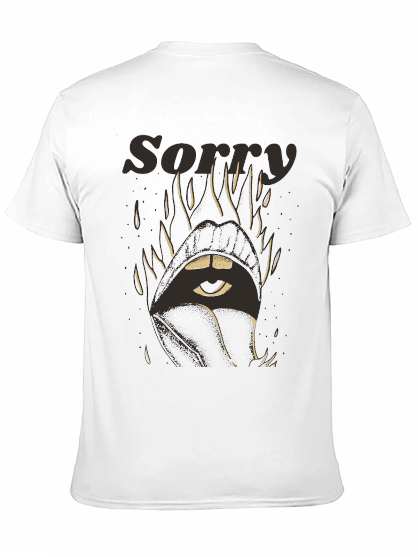 Black Sorry Eye Mouth Graphic Tee view 11