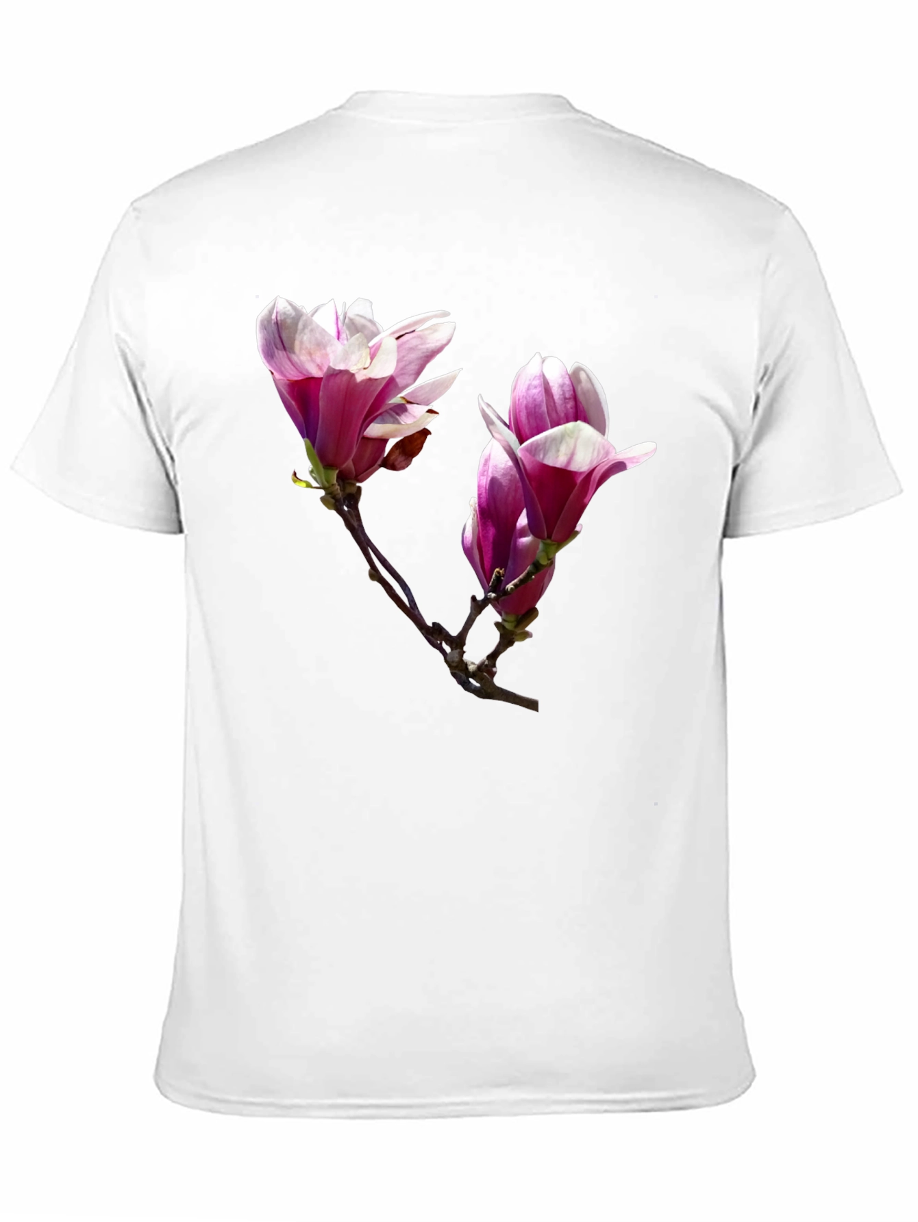 Black Floral Print Black T-Shirt - Botanical Design view 11