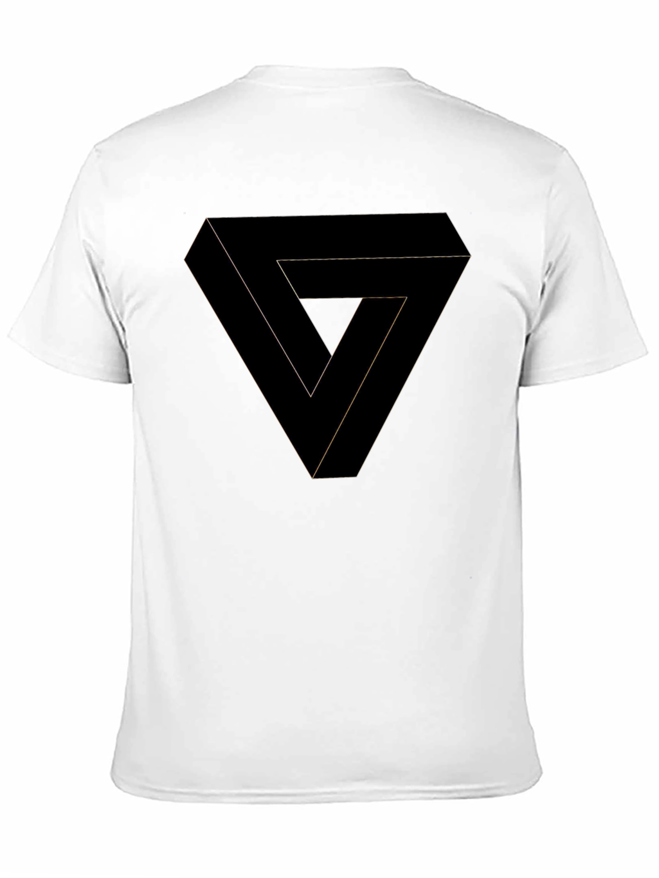 Black Optical Illusion Triangle Graphic Tee - Black Cotton Shirt view 11