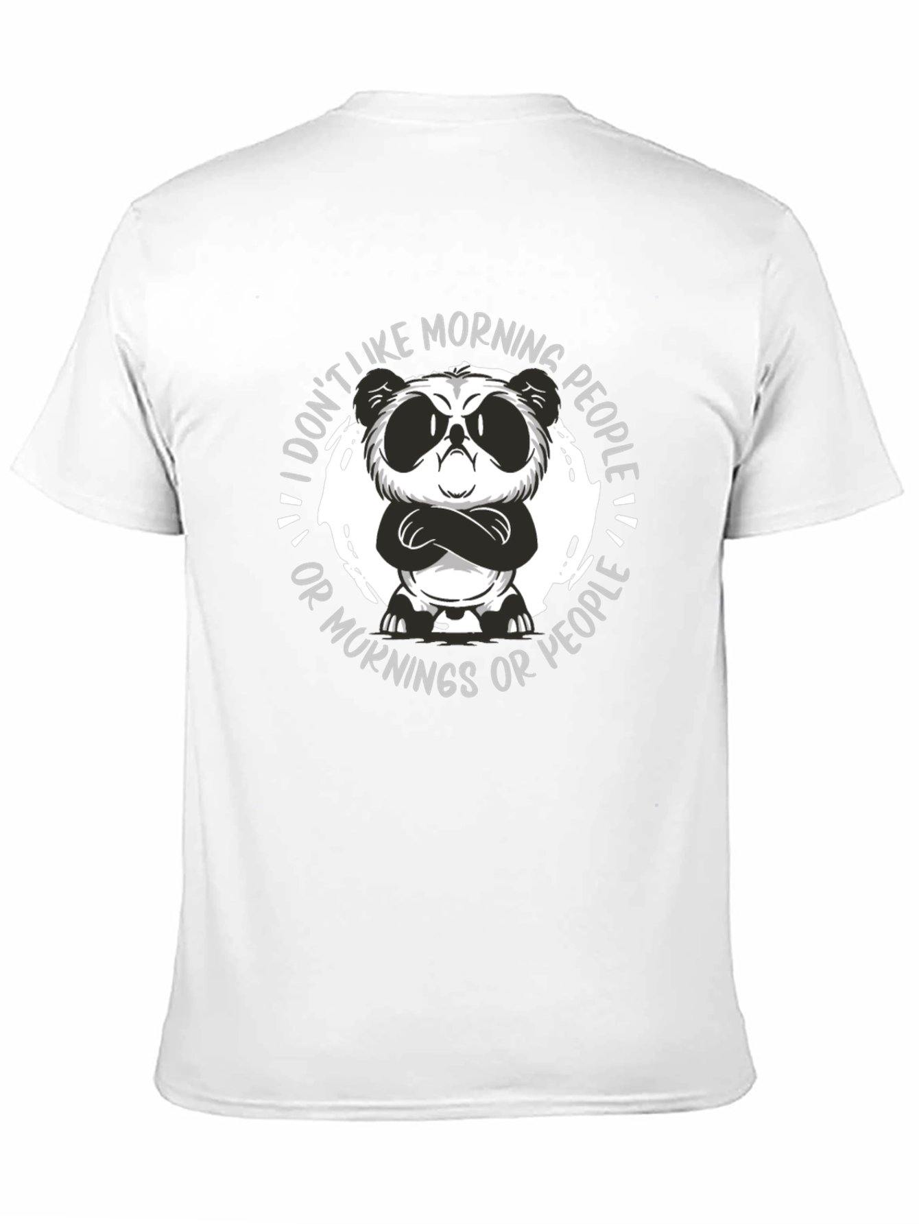 Black Grumpy Panda Morning People Graphic Tee view 11