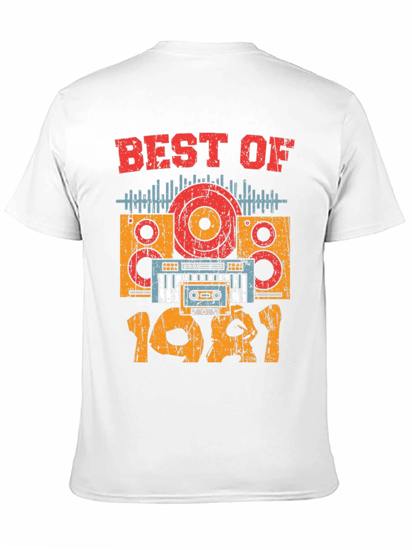 Black Best of 1981 Retro Music T-Shirt view 11