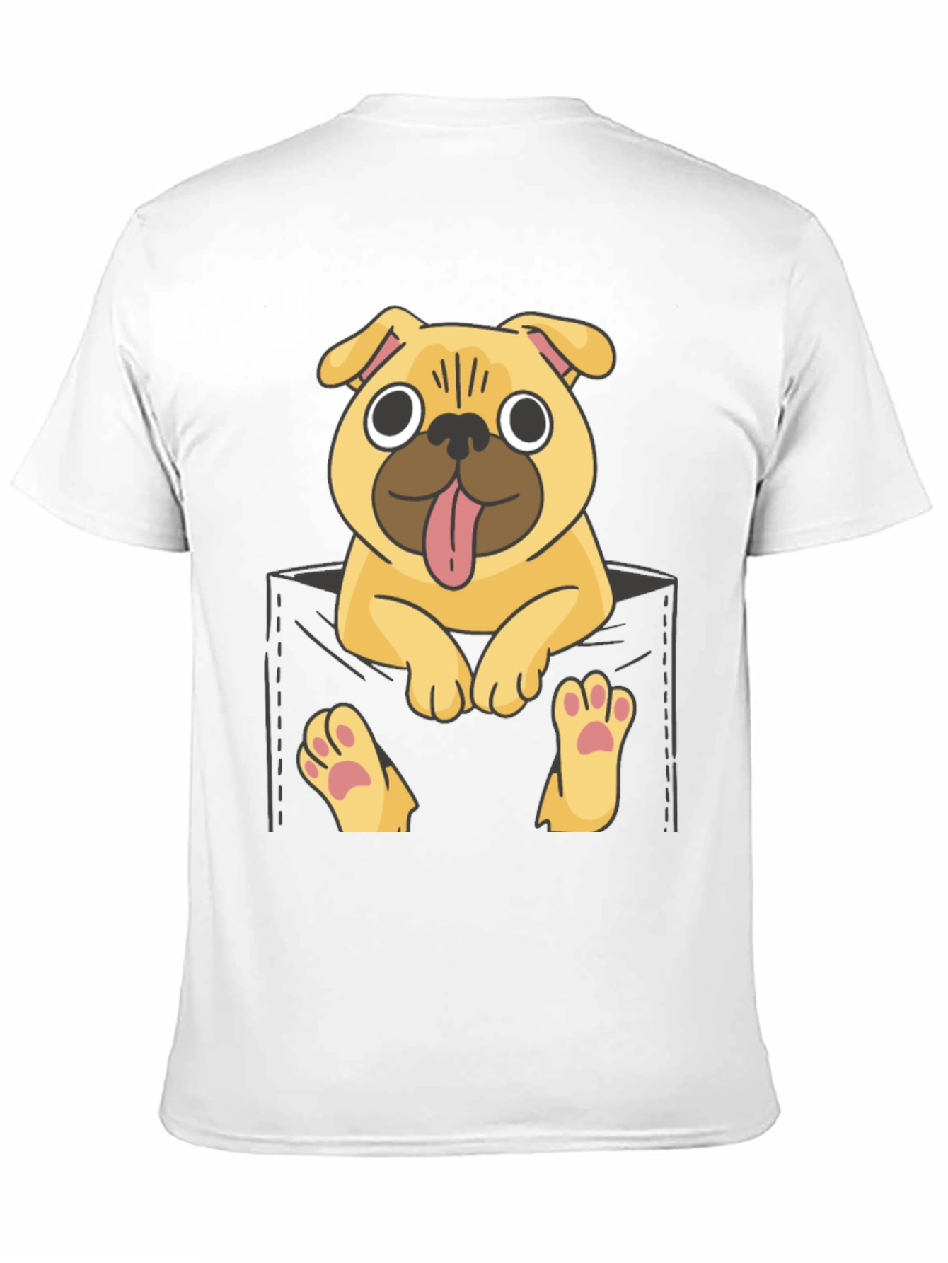 Black Pug in Pocket Graphic Tee - Fun & Casual view 11