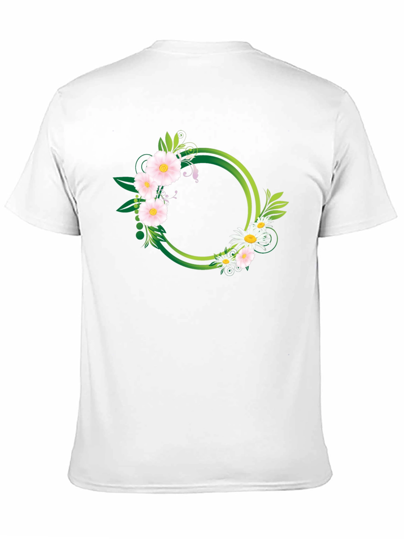 Black Floral Circle Graphic Black T-Shirt view 11