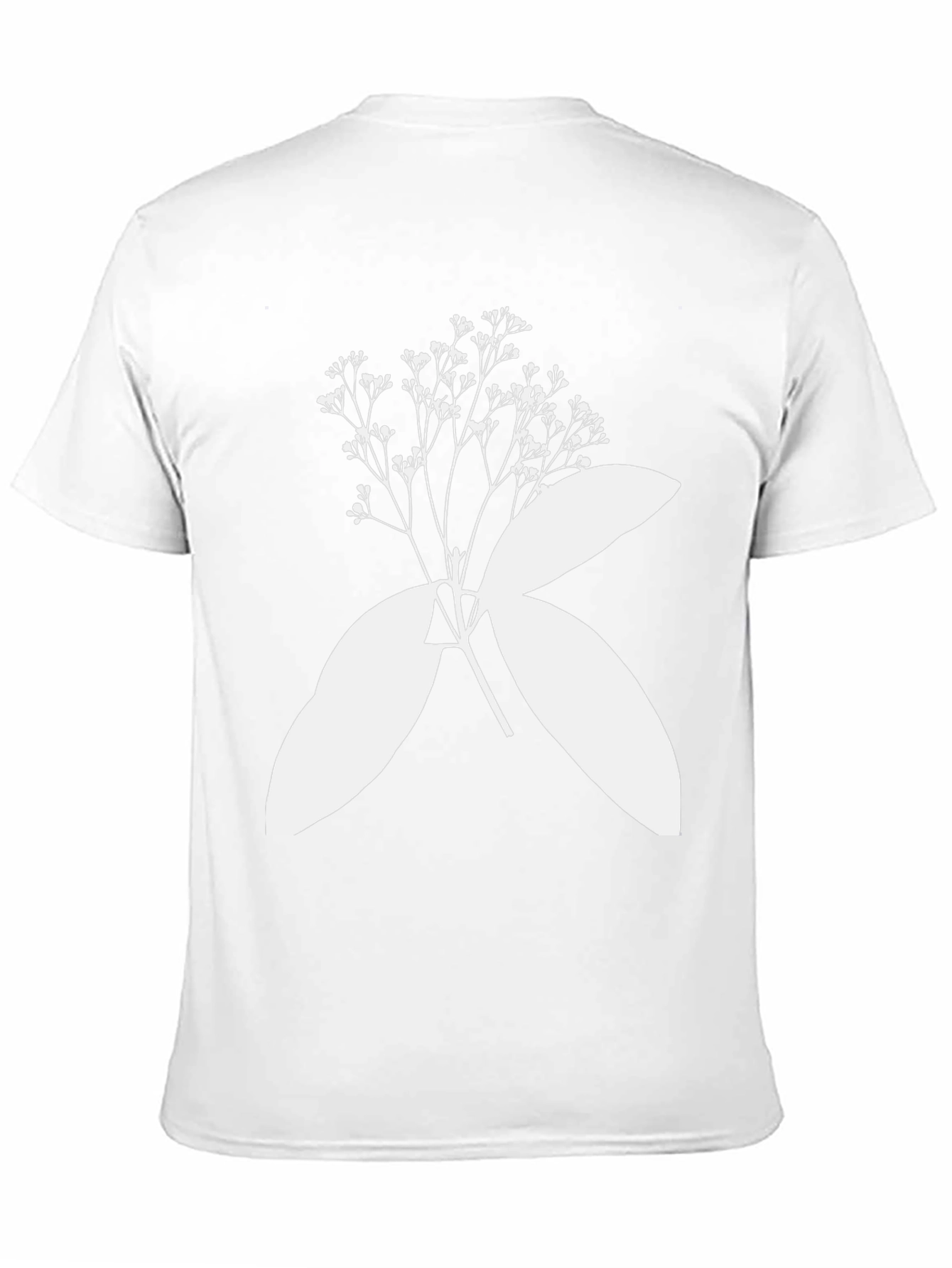 Black Black T-Shirt with Botanical White Print view 11