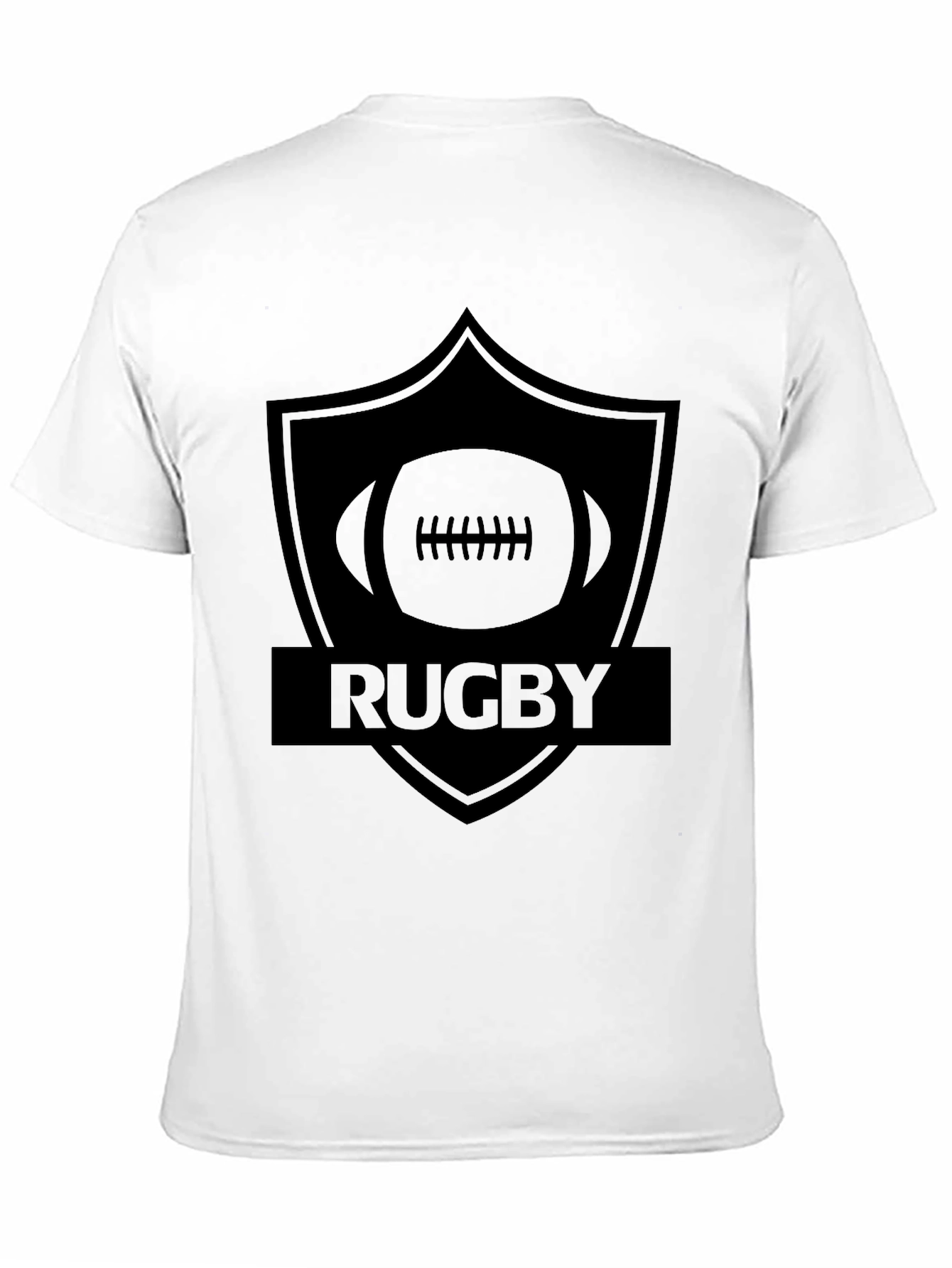 Black Rugby Shield Black Graphic T-Shirt view 11