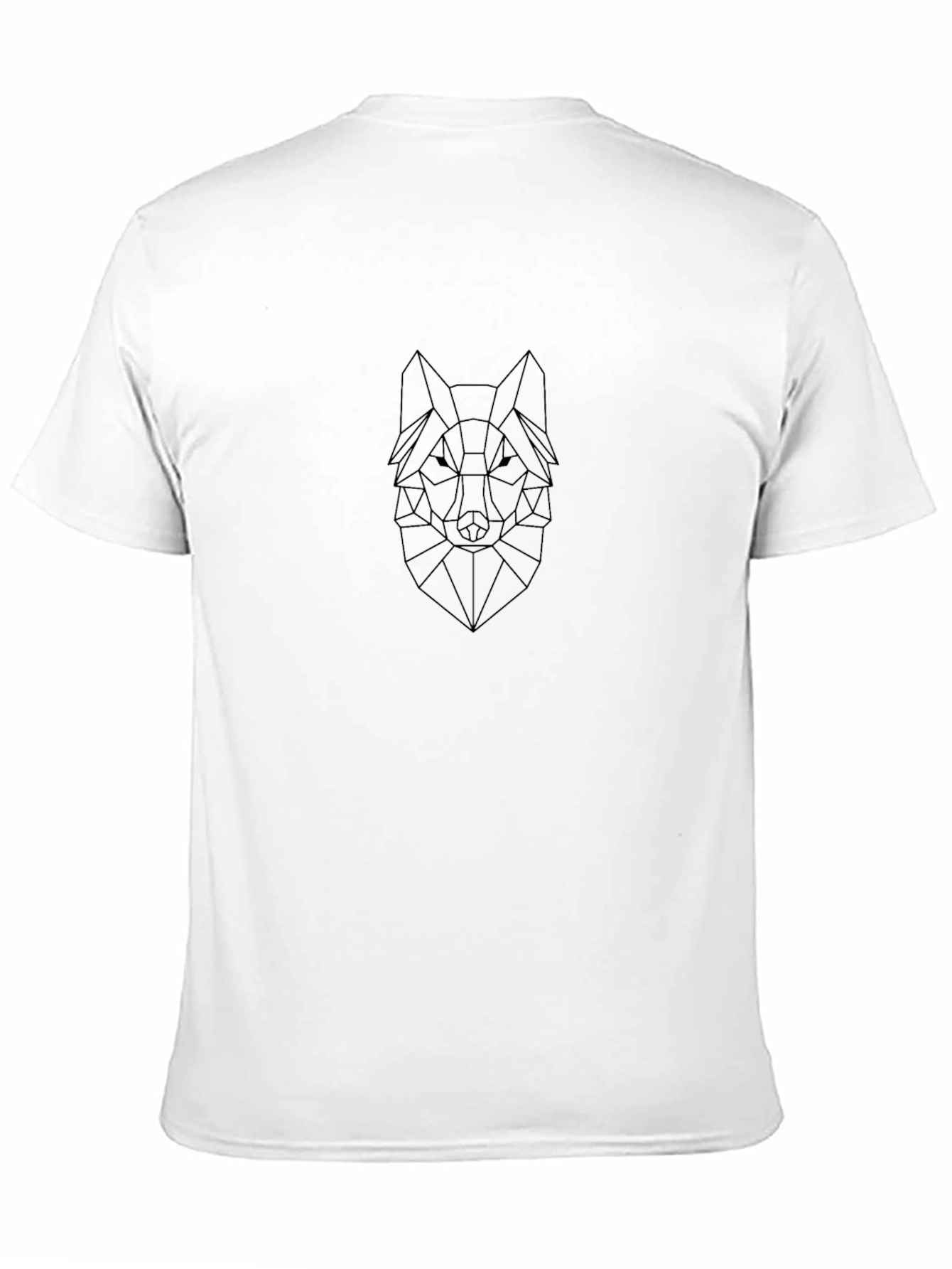 Black Geometric Wolf Graphic Print Black T-Shirt view 11