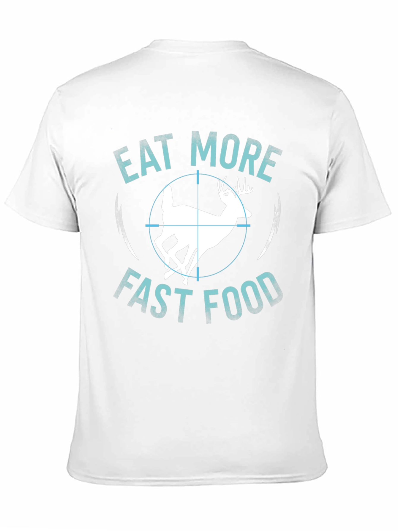 Black Eat More Fast Food Deer T-Shirt view 11