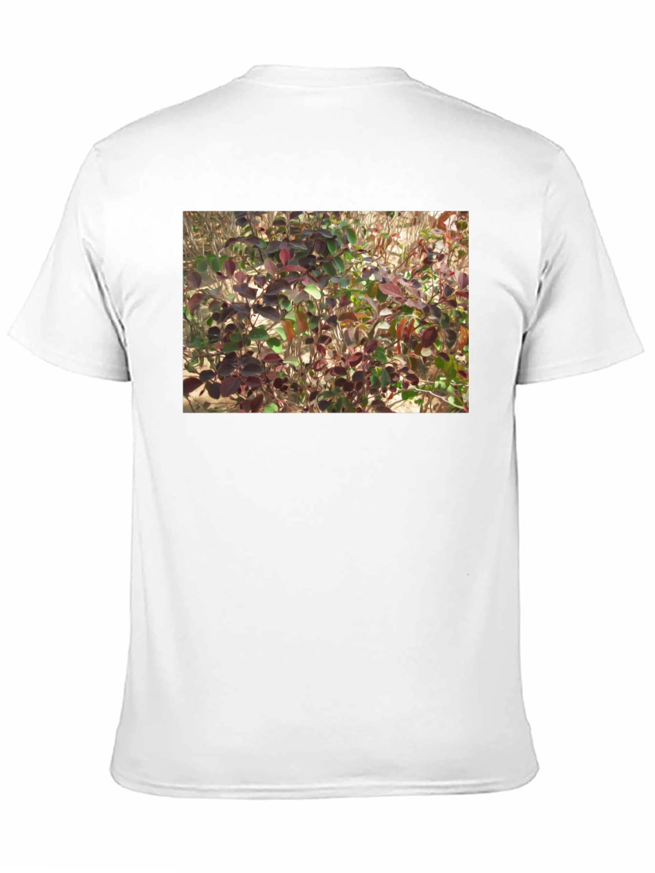 Black Nature Leaves Print Black T-Shirt view 11