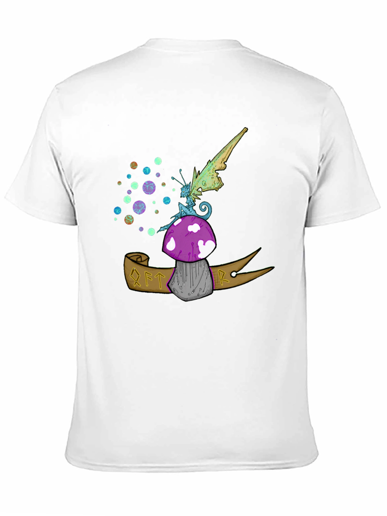 Black Whimsical Fairy Mushroom Graphic Tee - Black view 11
