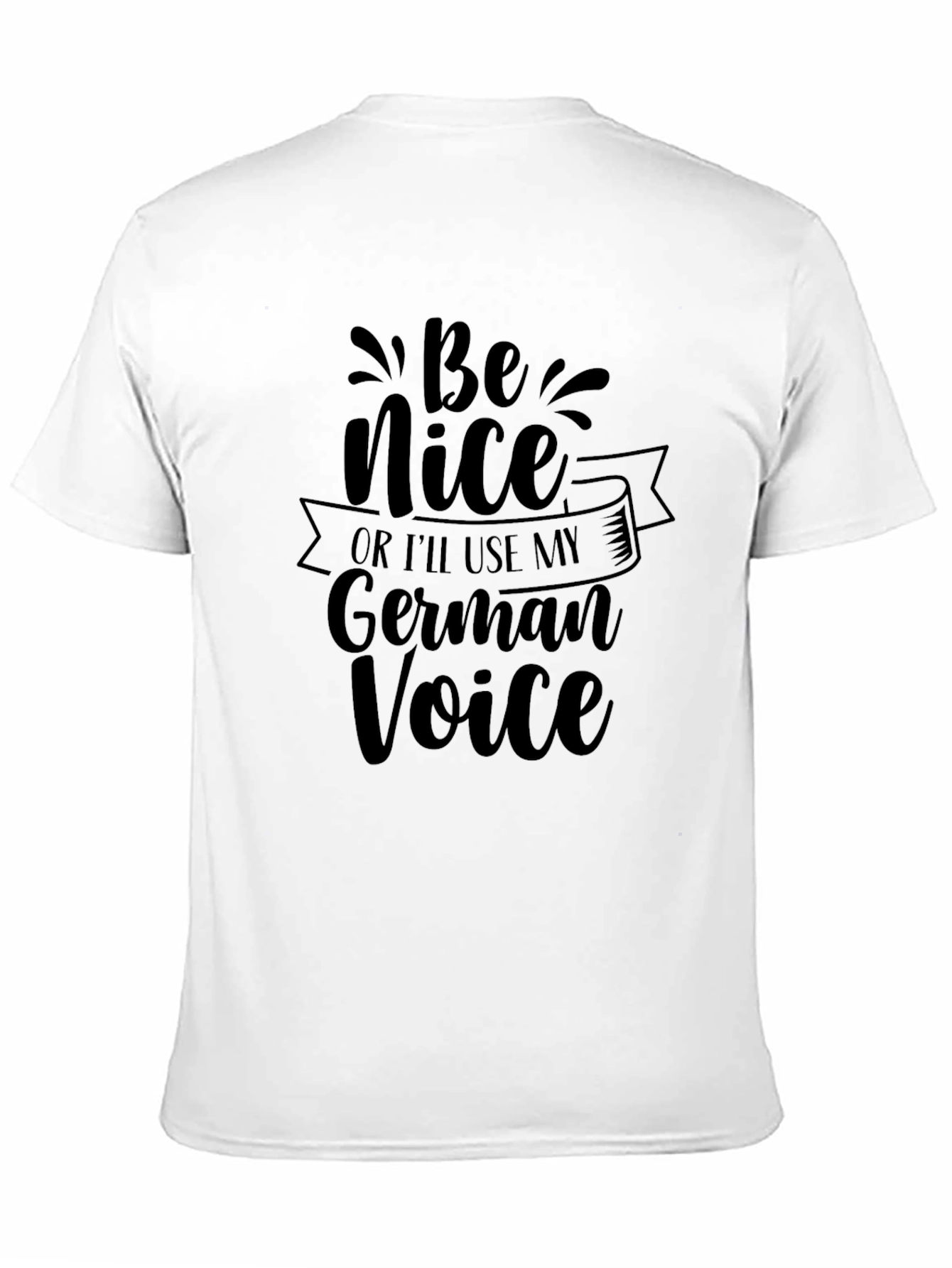 Black Funny German Voice Graphic Tee - Black view 11