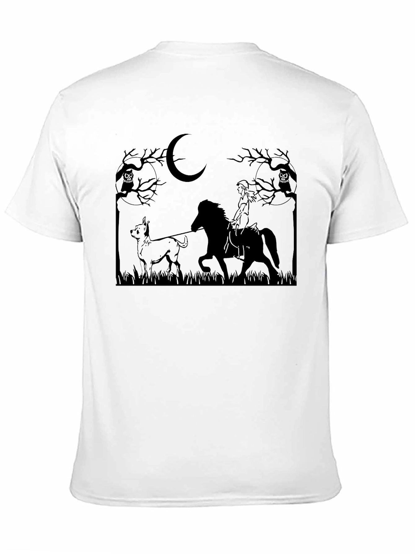 Black Moonlit Ride Graphic T-Shirt - Unisex Black Tee view 11