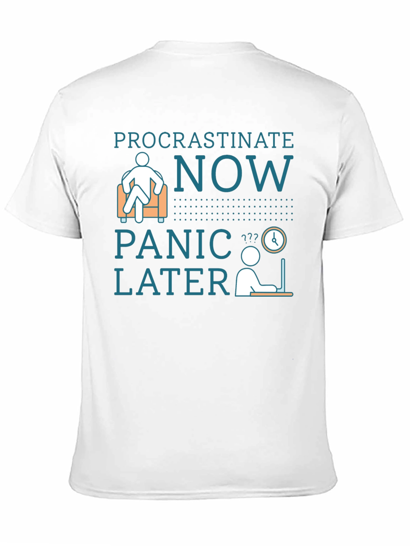 Black Procrastinate Now Panic Later Men's Graphic T-Shirt view 11