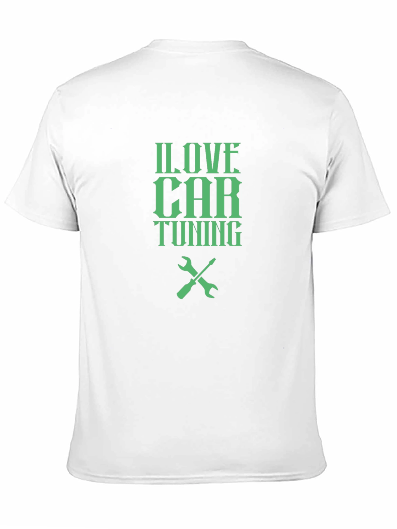 Black I Love Car Tuning T-Shirt - Black Crew Neck view 11