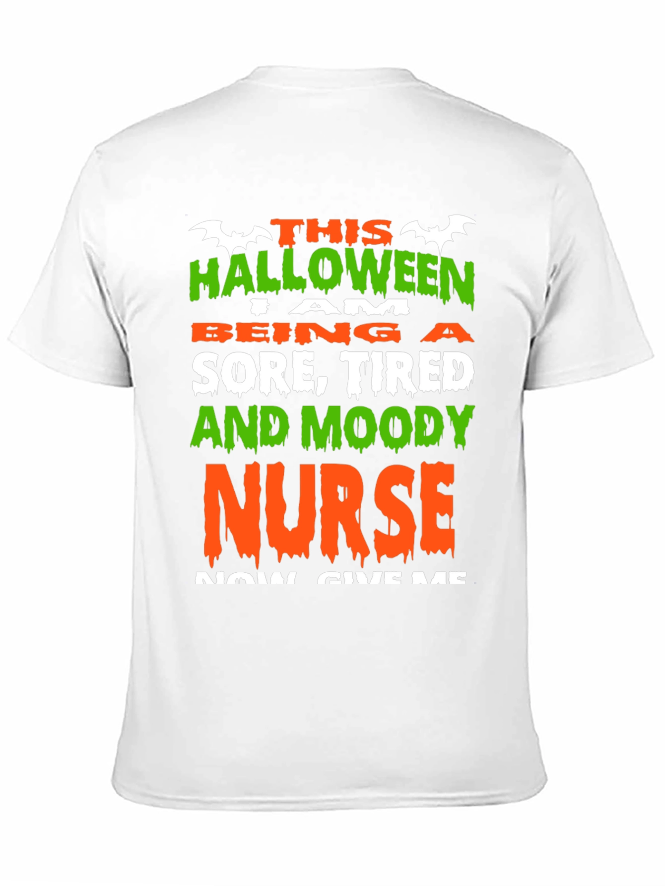 Black Halloween Nurse Graphic T-Shirt - Sore, Tired & Moody view 11