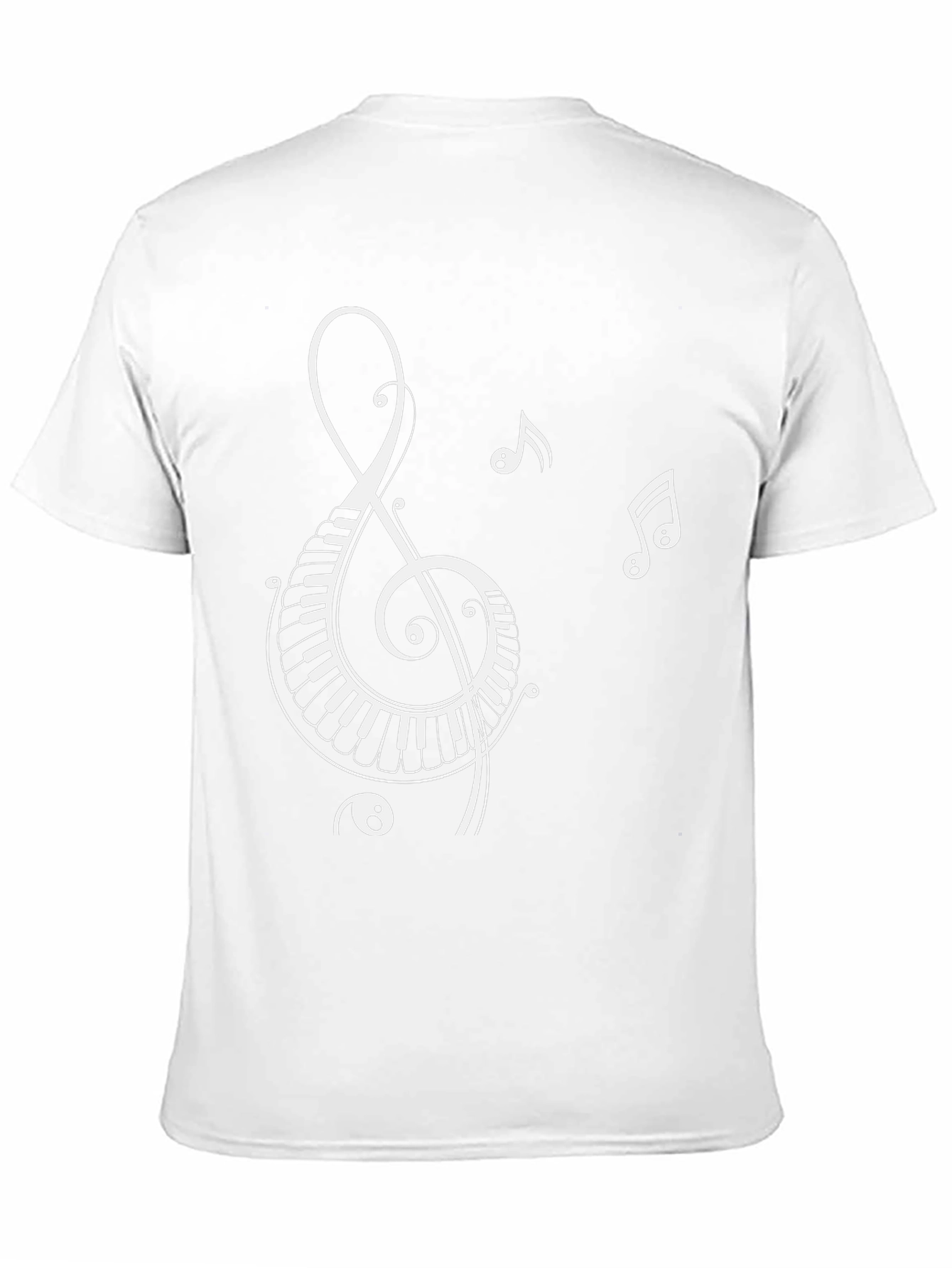 Black Musical Note Piano Key T-Shirt - Black view 11
