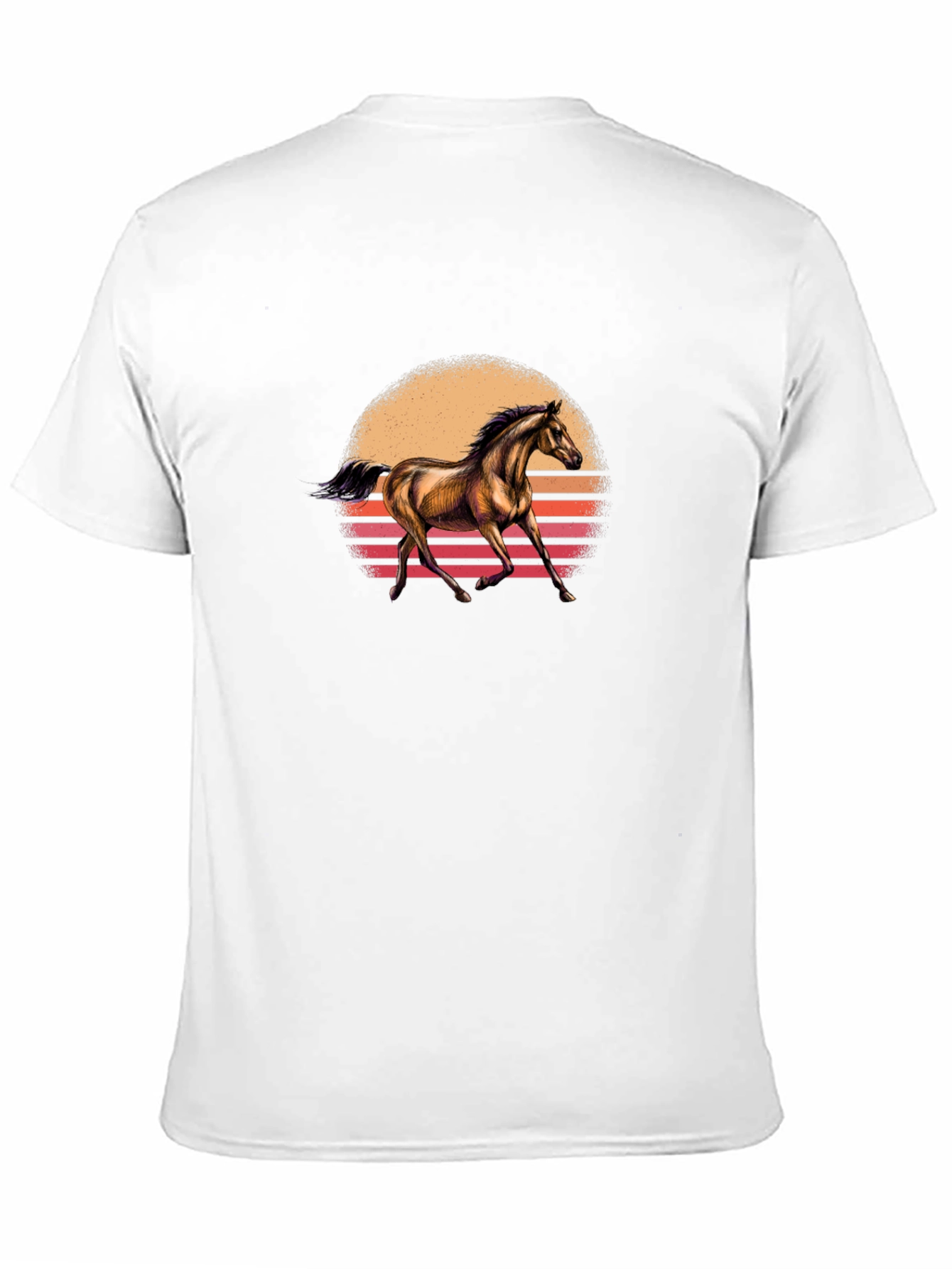 Black Horse Sunset Graphic Tee - Black Cotton T-Shirt view 11