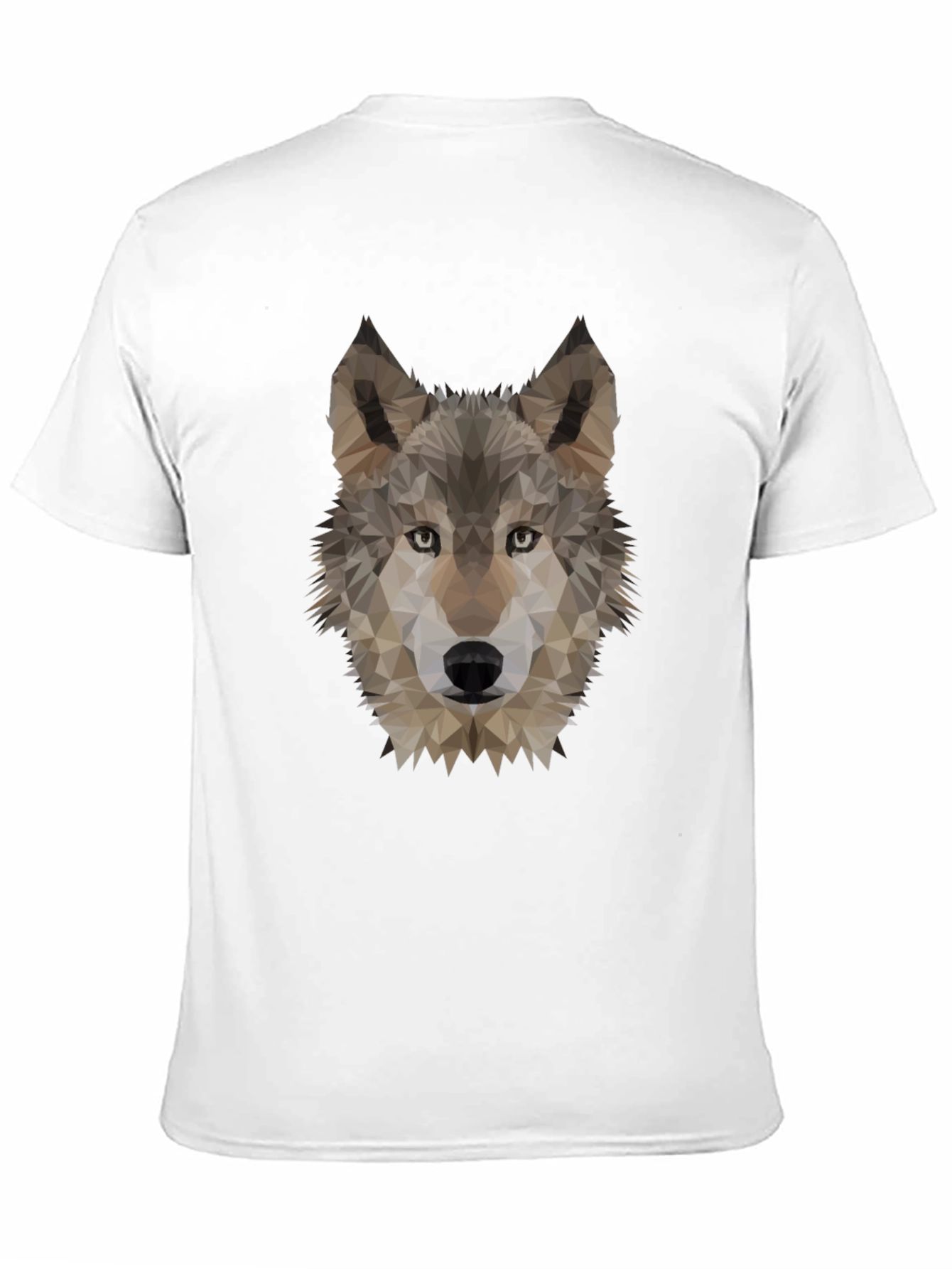 Black Geometric Wolf Head Graphic Tee - Black view 11