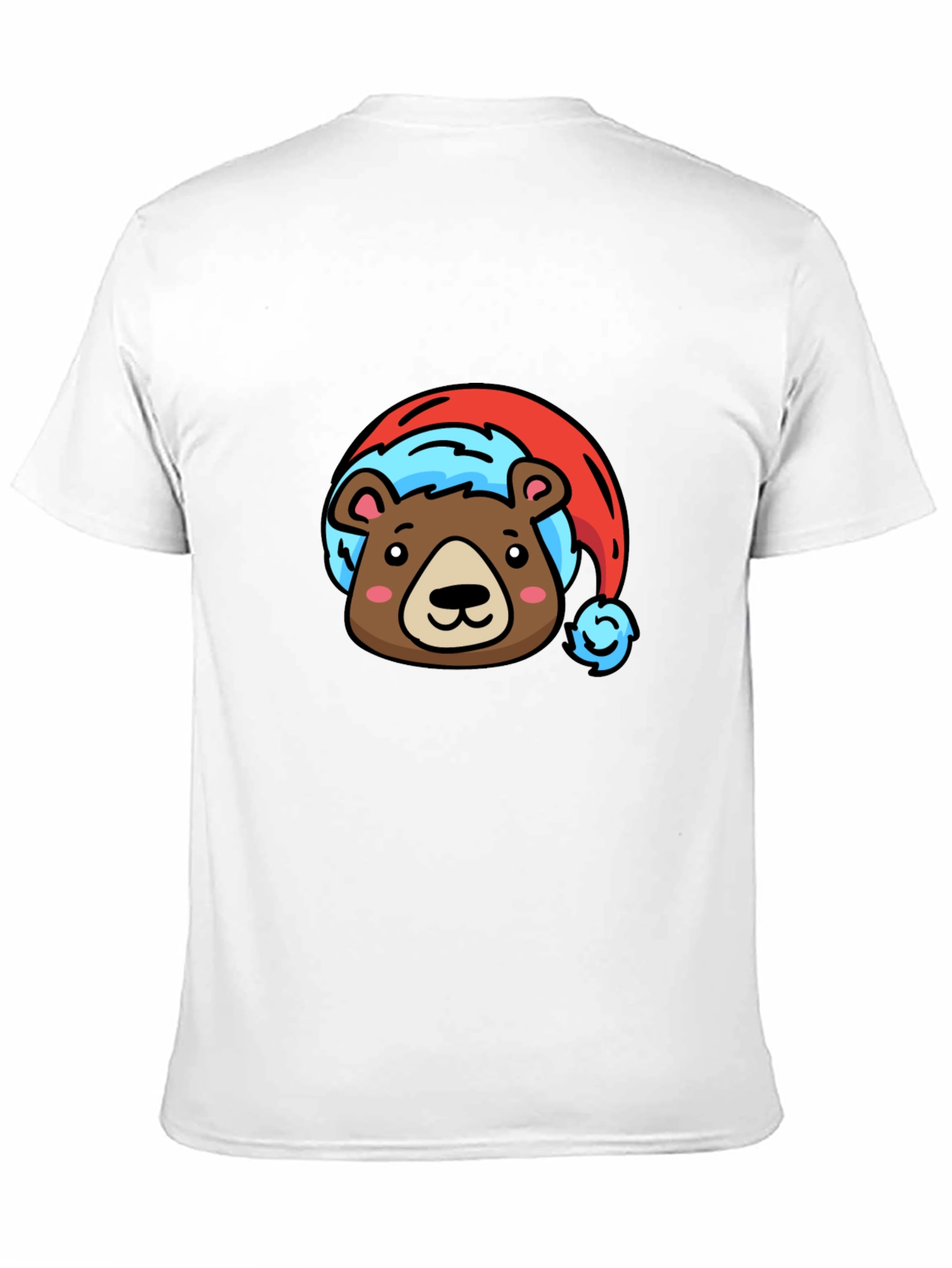 Black Bear Santa Hat Black T-Shirt view 11